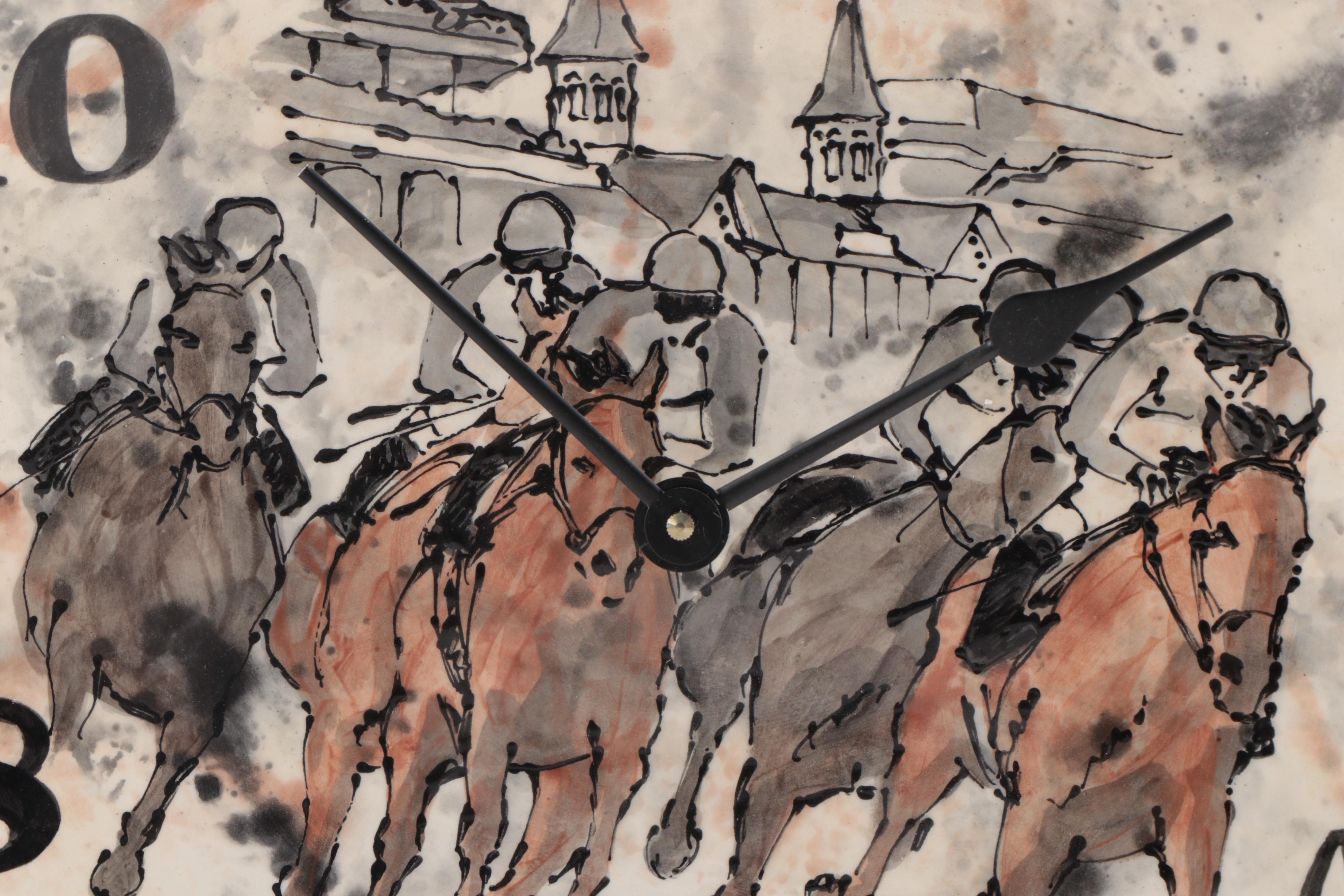 Susany Arts Kentucky Derby Ceramic Battery Operated Clock, 2014