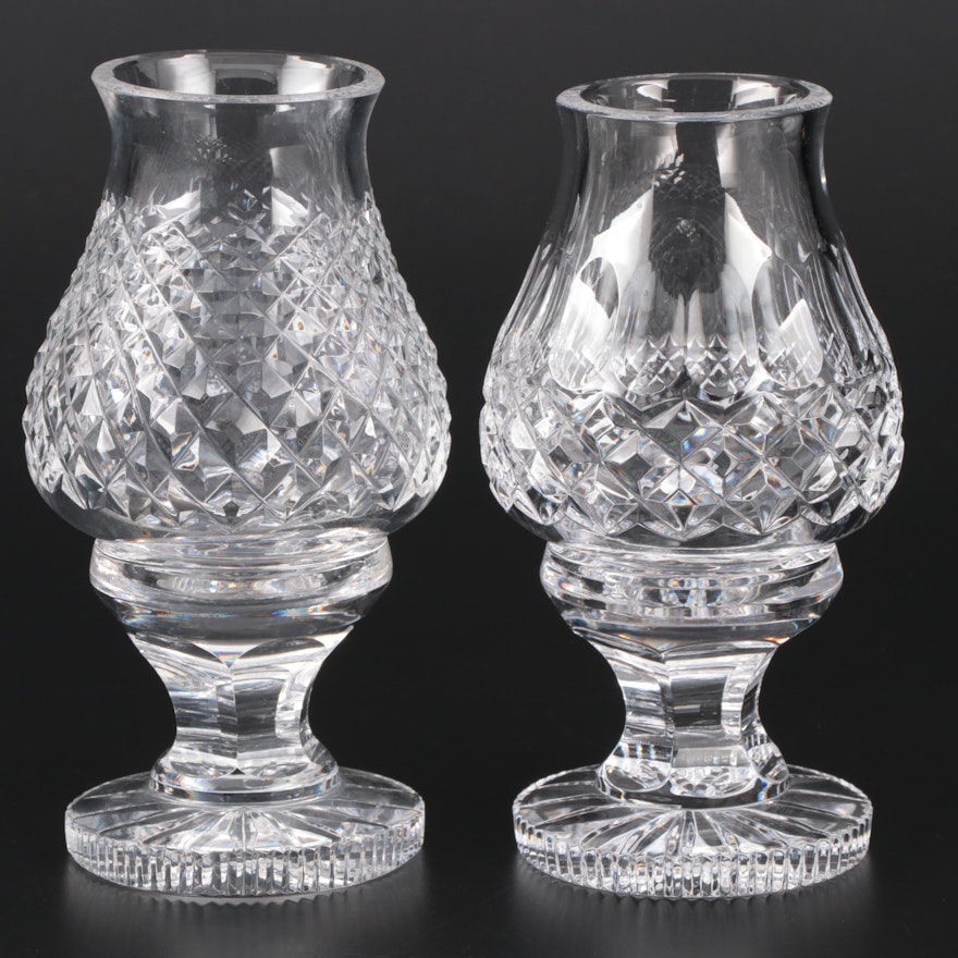 Waterford Crystal "Alana" and "Colleen" Hurricane Lamp Candle Holders