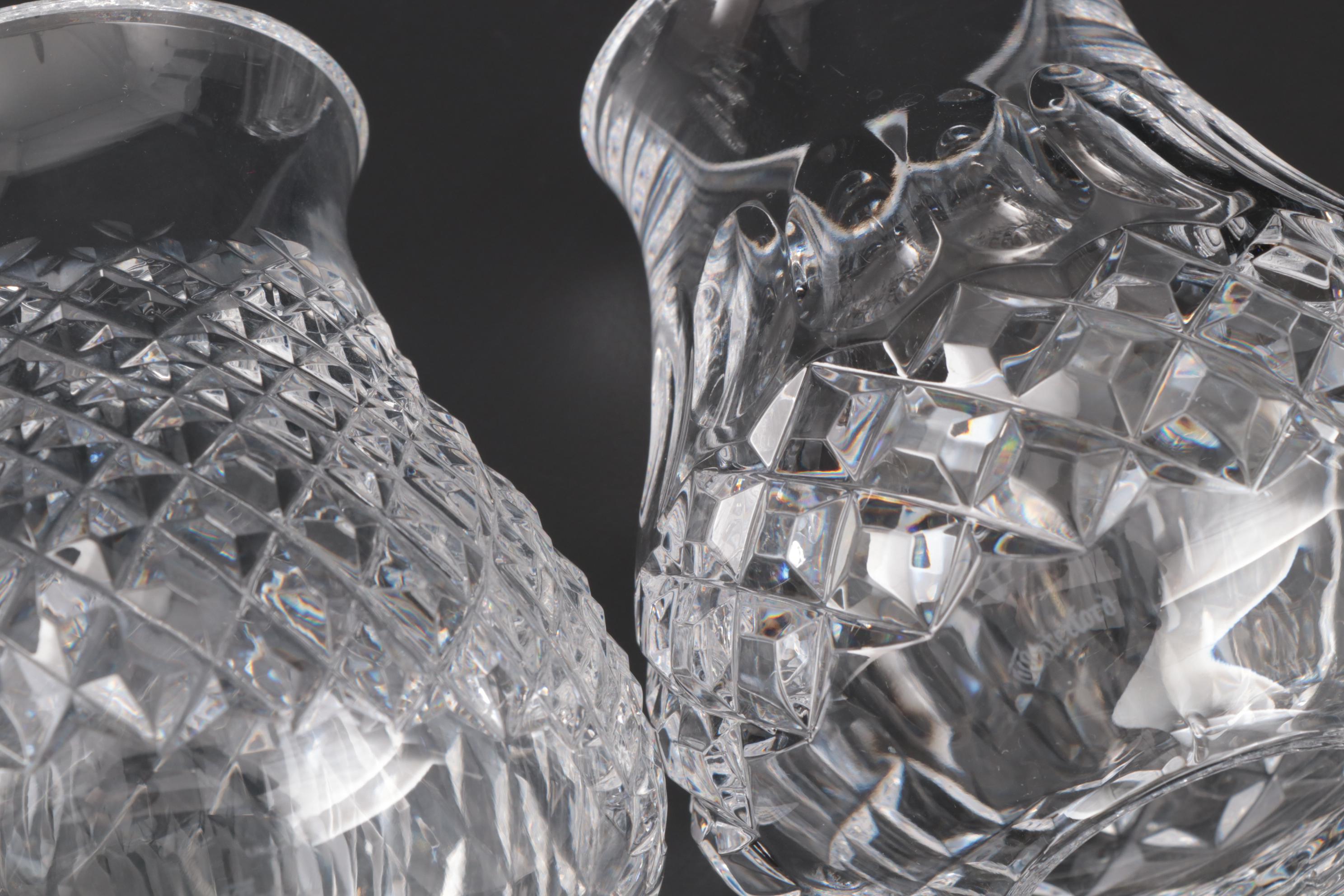 Waterford Crystal "Alana" and "Colleen" Hurricane Lamp Candle Holders