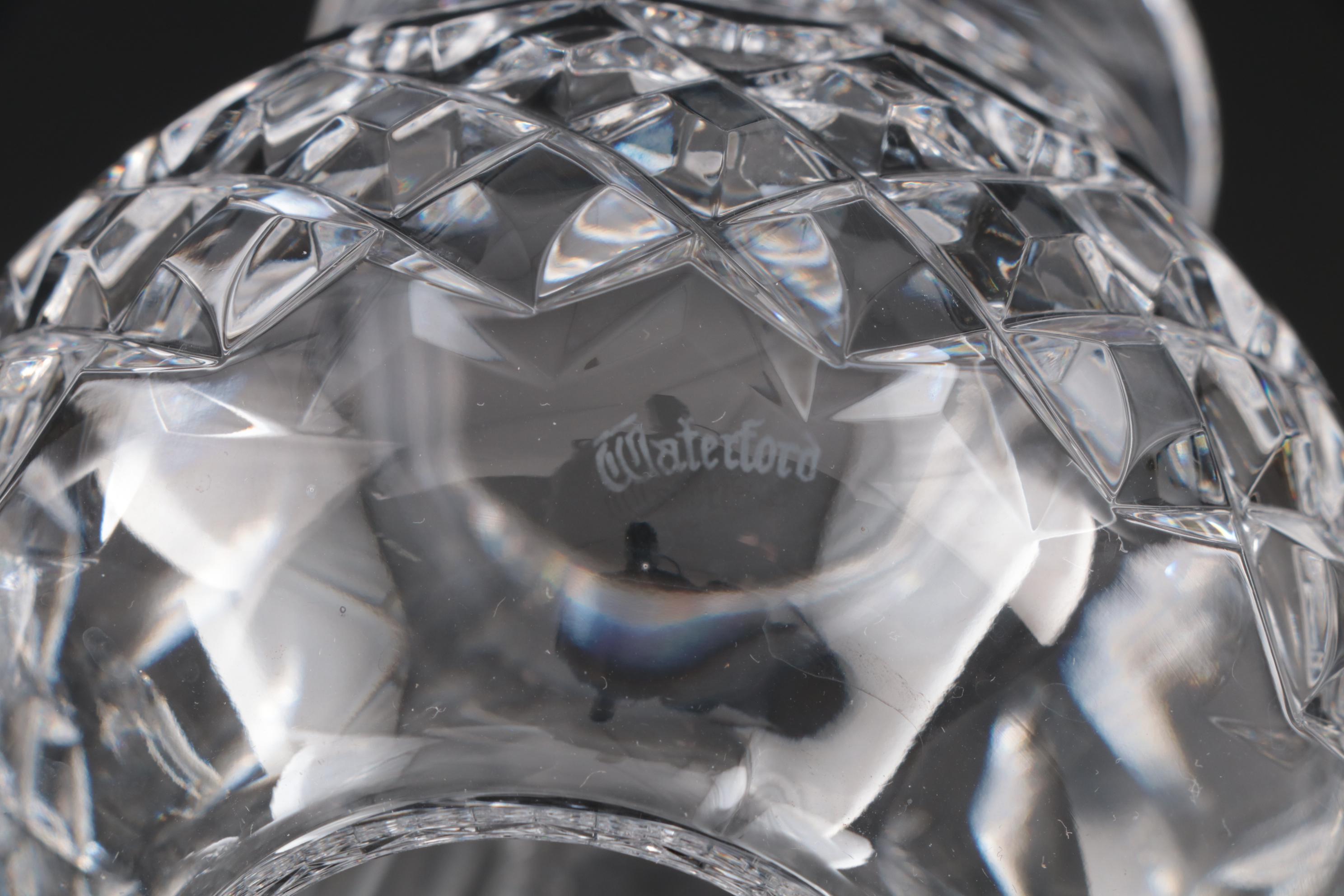 Waterford Crystal "Alana" and "Colleen" Hurricane Lamp Candle Holders