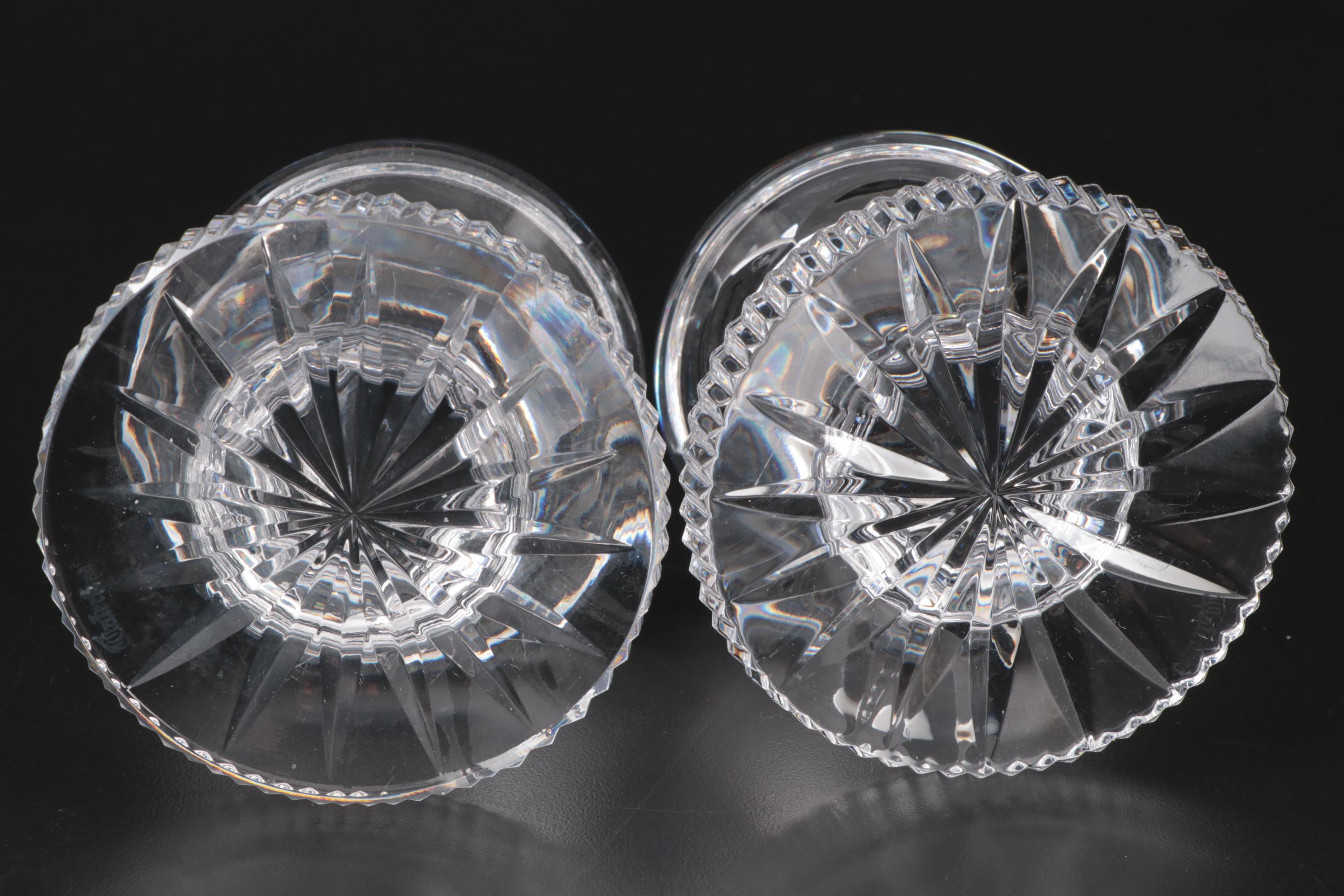 Waterford Crystal "Alana" and "Colleen" Hurricane Lamp Candle Holders