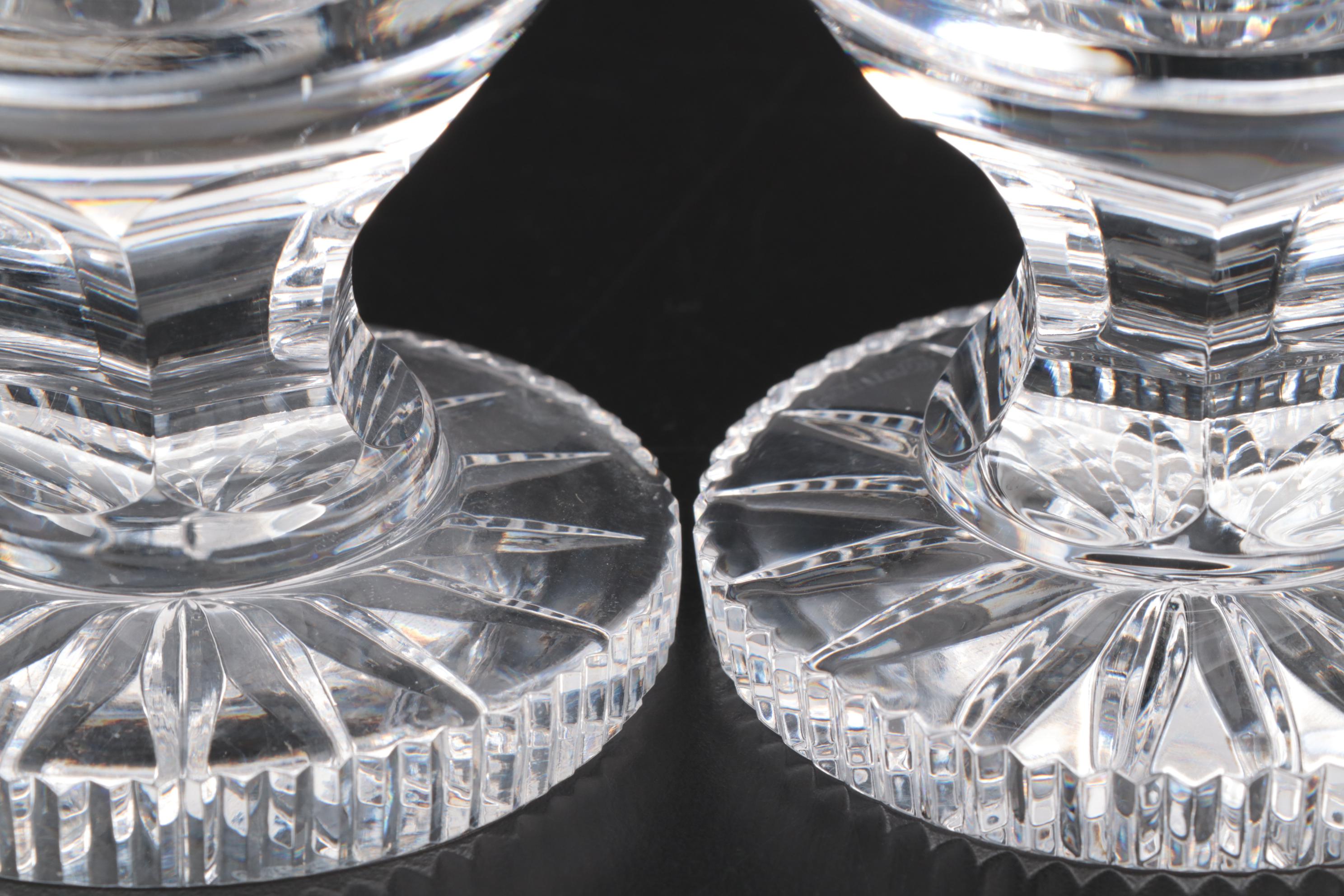 Waterford Crystal "Alana" and "Colleen" Hurricane Lamp Candle Holders