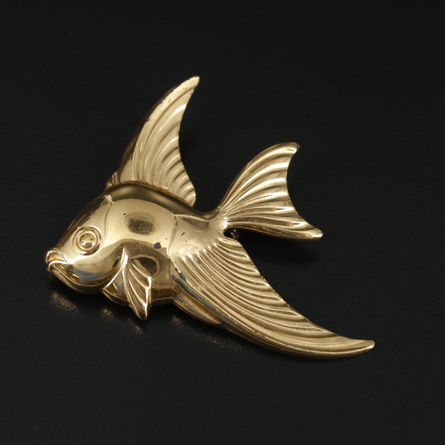 Sterling Silver Angelfish Brooch