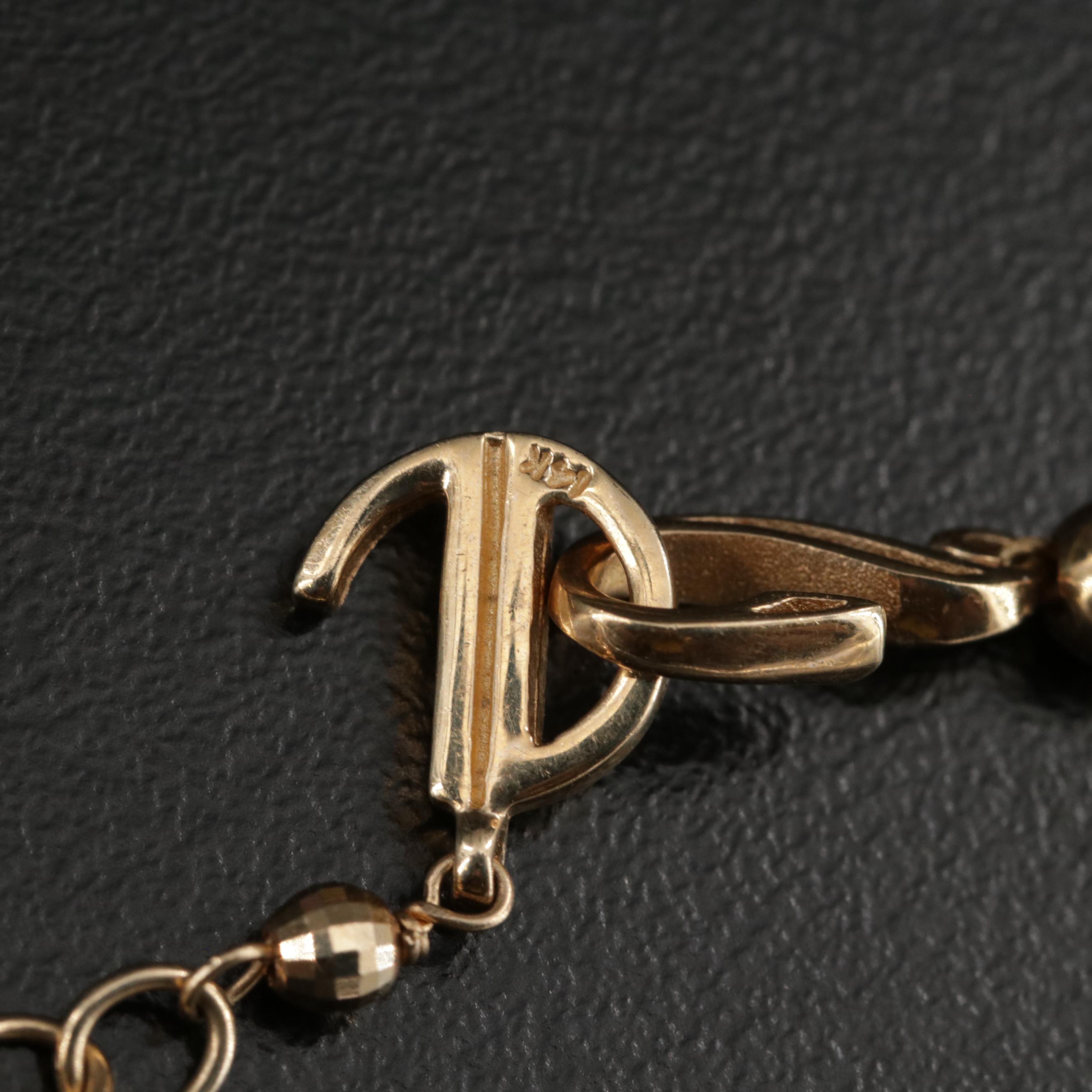 J. Daley Design 14K Yellow Gold Peridot and Gemstone Beaded Pendant Necklace