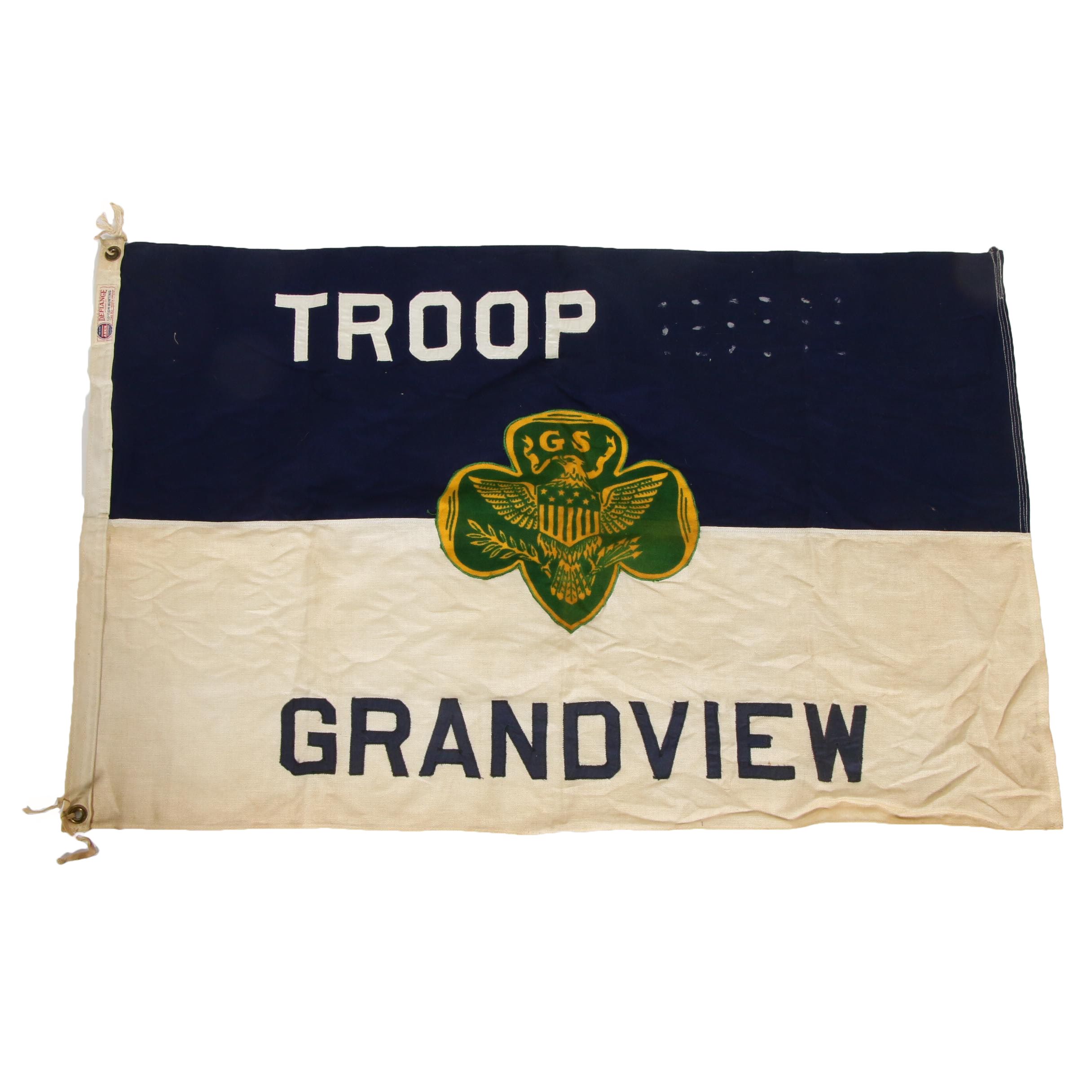 Girl Scout Troop Flag, Vintage