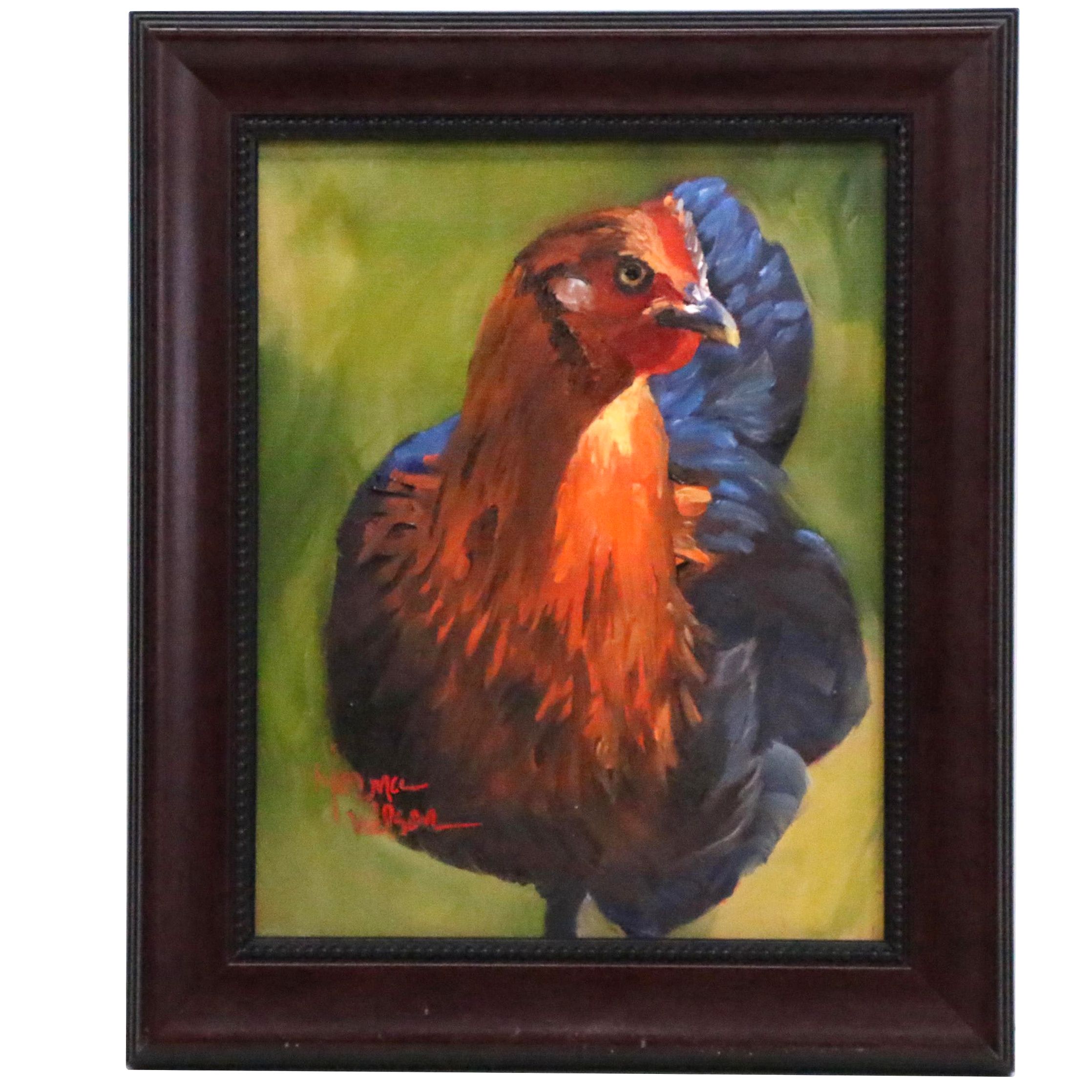 Oil Painting of a Hen
