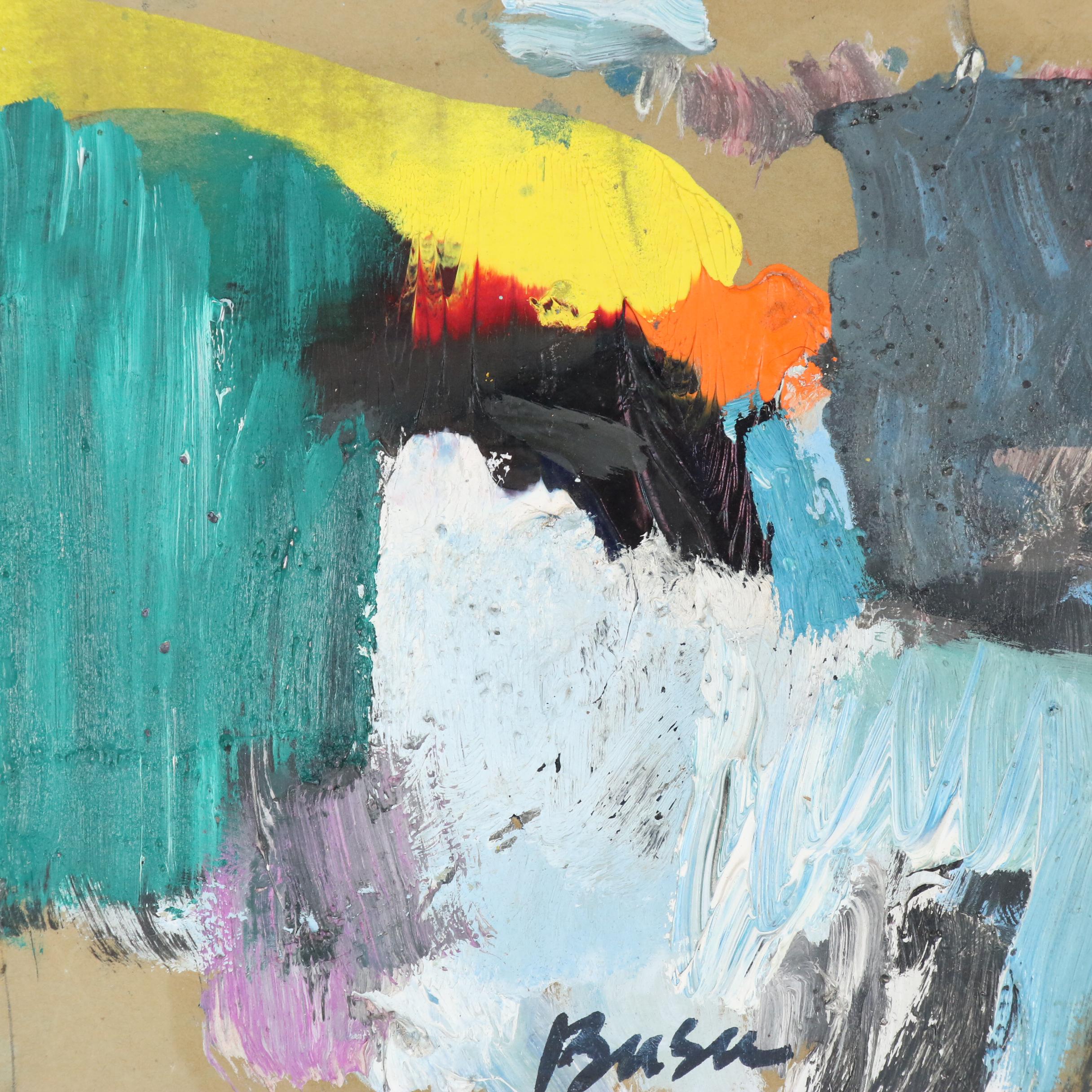 Abstract Oil Painting Attributed to Peter Busa "Breaker", 1961