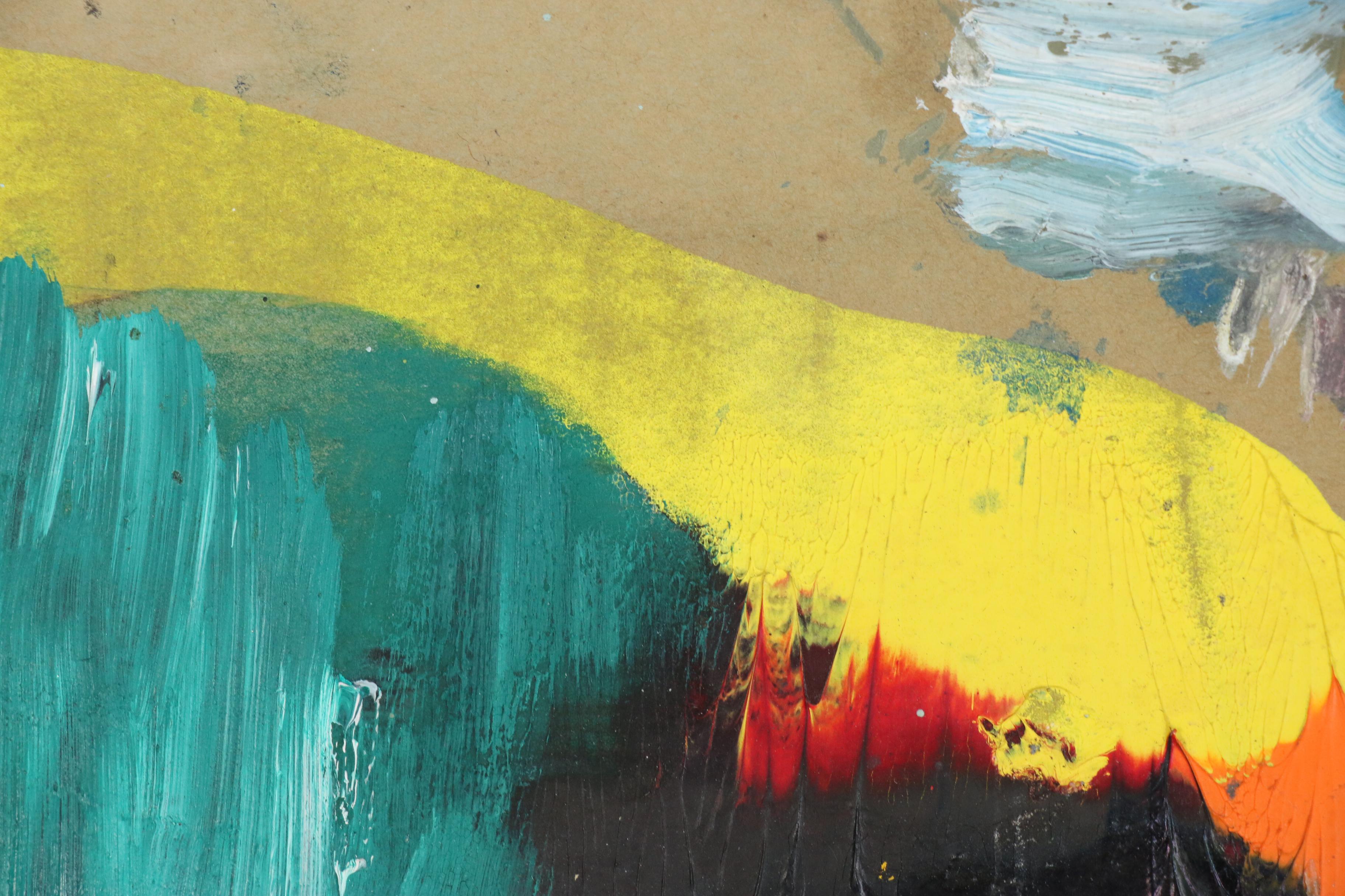 Abstract Oil Painting Attributed to Peter Busa "Breaker", 1961