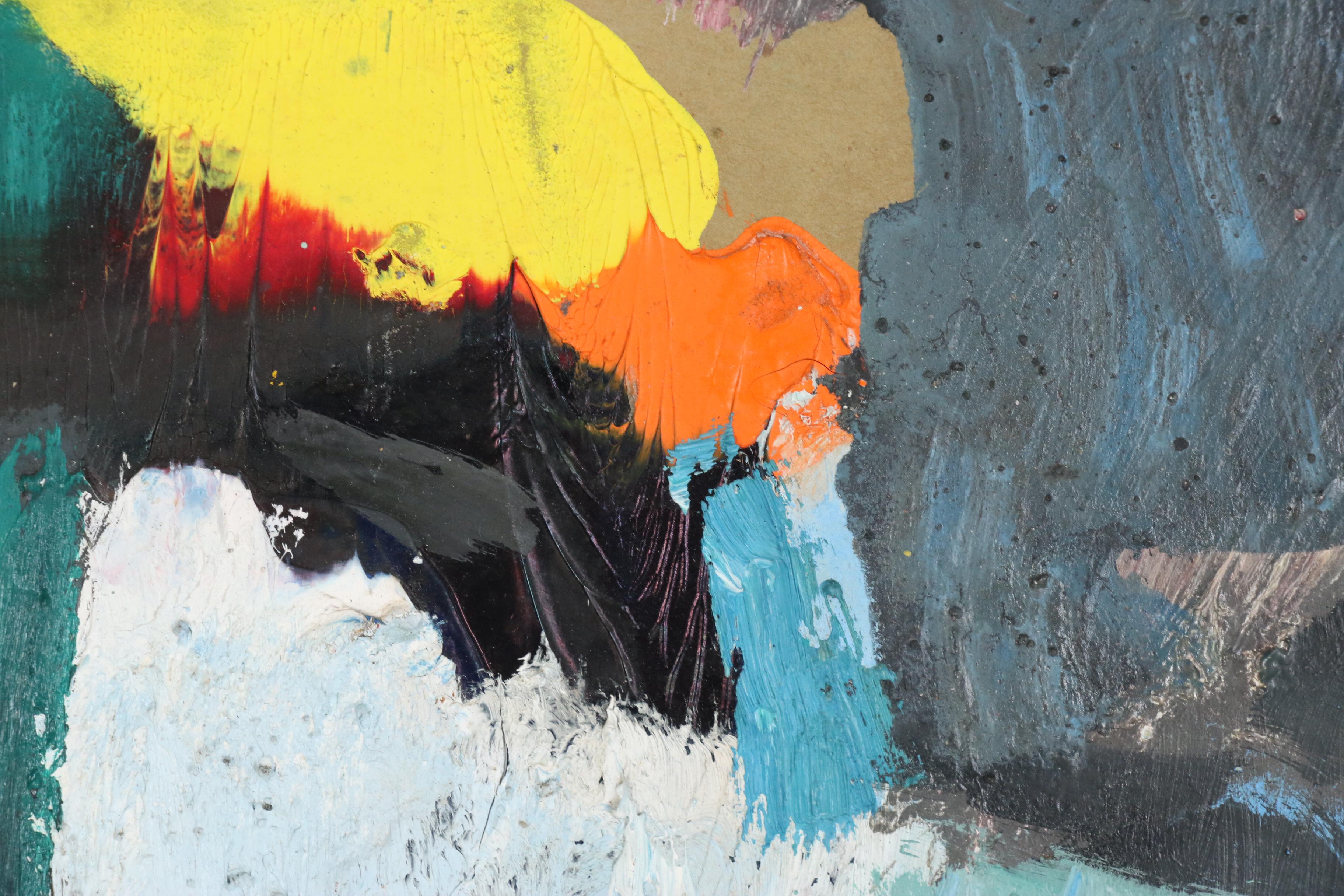 Abstract Oil Painting Attributed to Peter Busa "Breaker", 1961