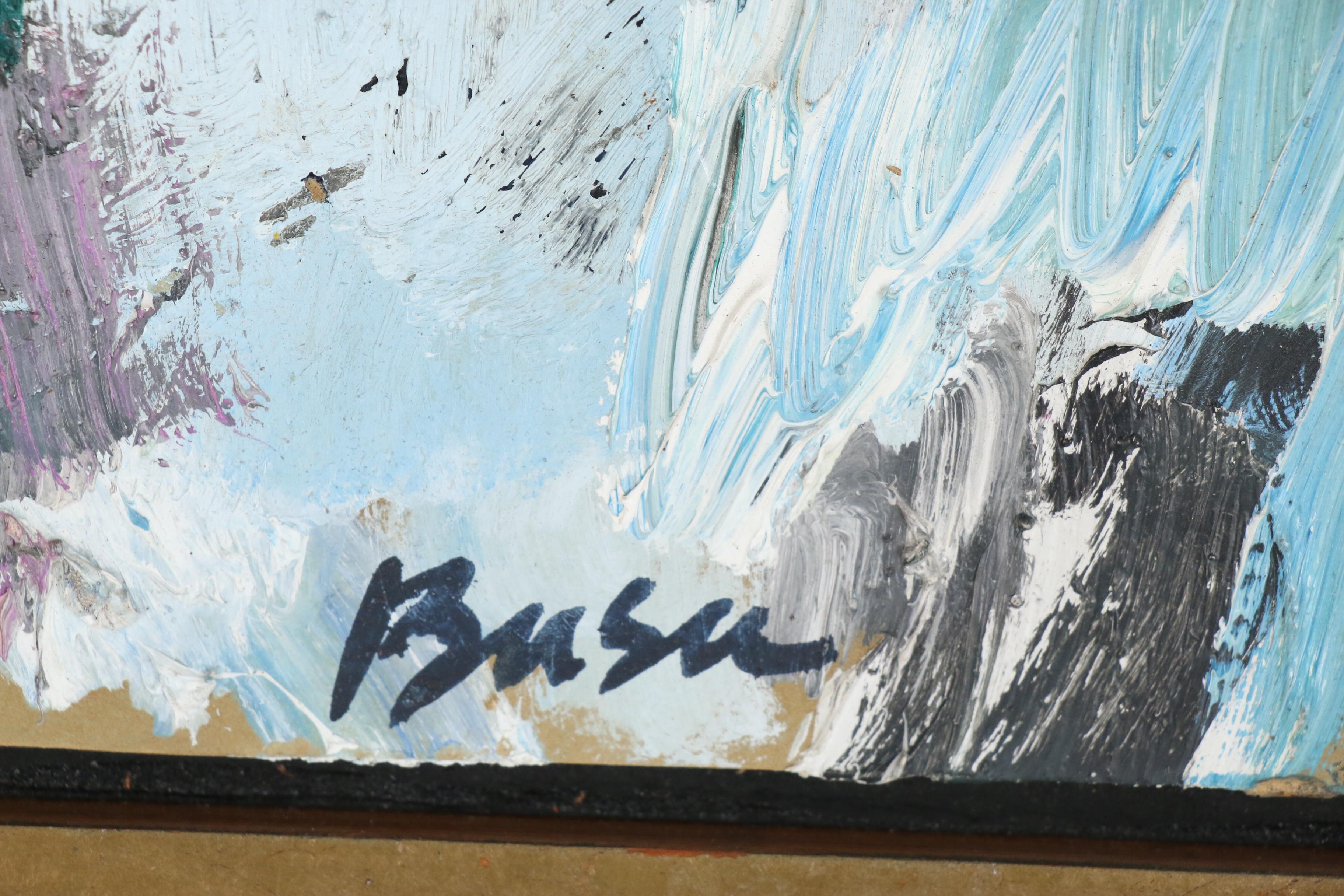 Abstract Oil Painting Attributed to Peter Busa "Breaker", 1961