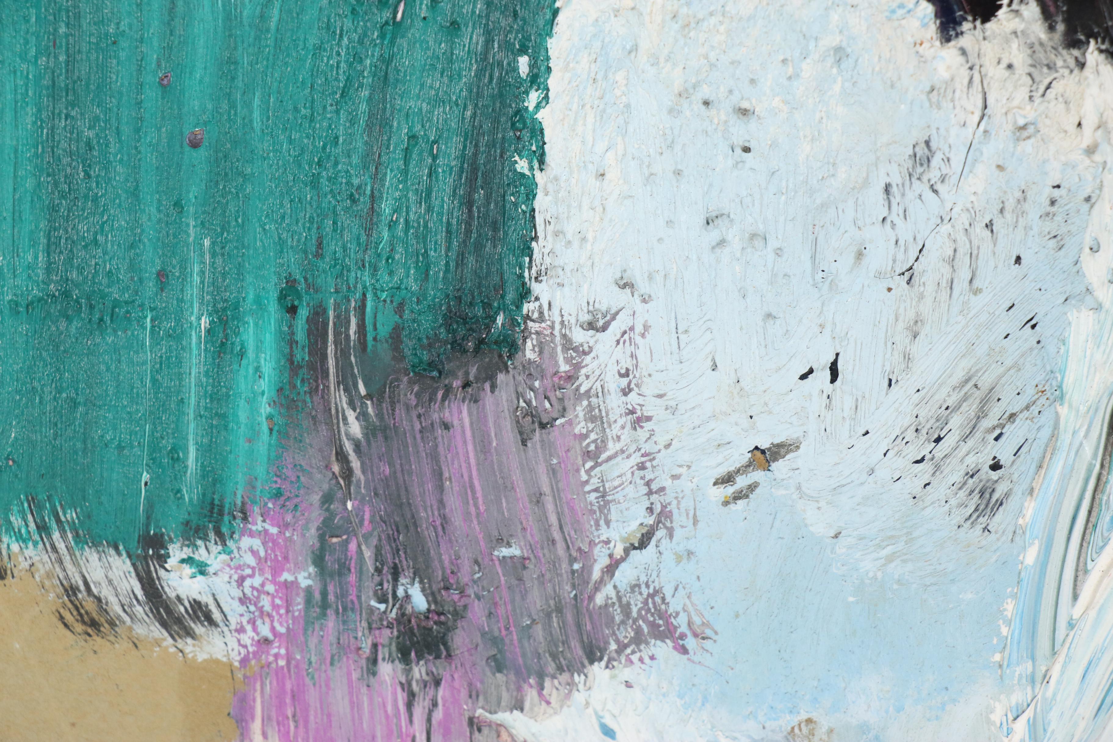 Abstract Oil Painting Attributed to Peter Busa "Breaker", 1961