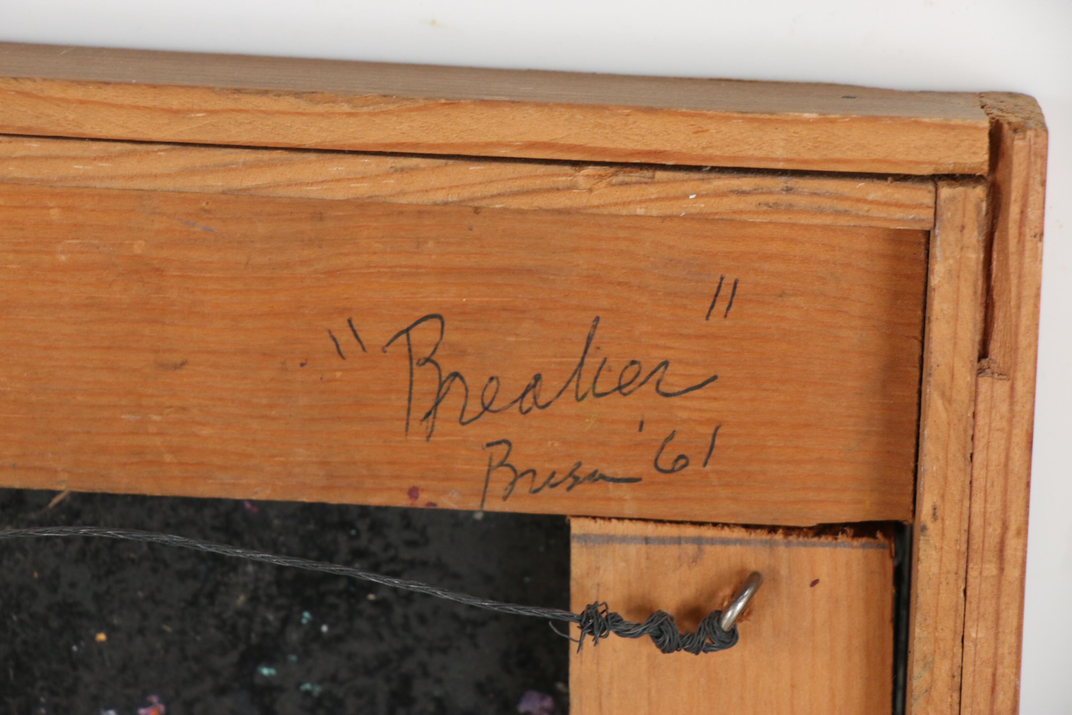 Abstract Oil Painting Attributed to Peter Busa "Breaker", 1961