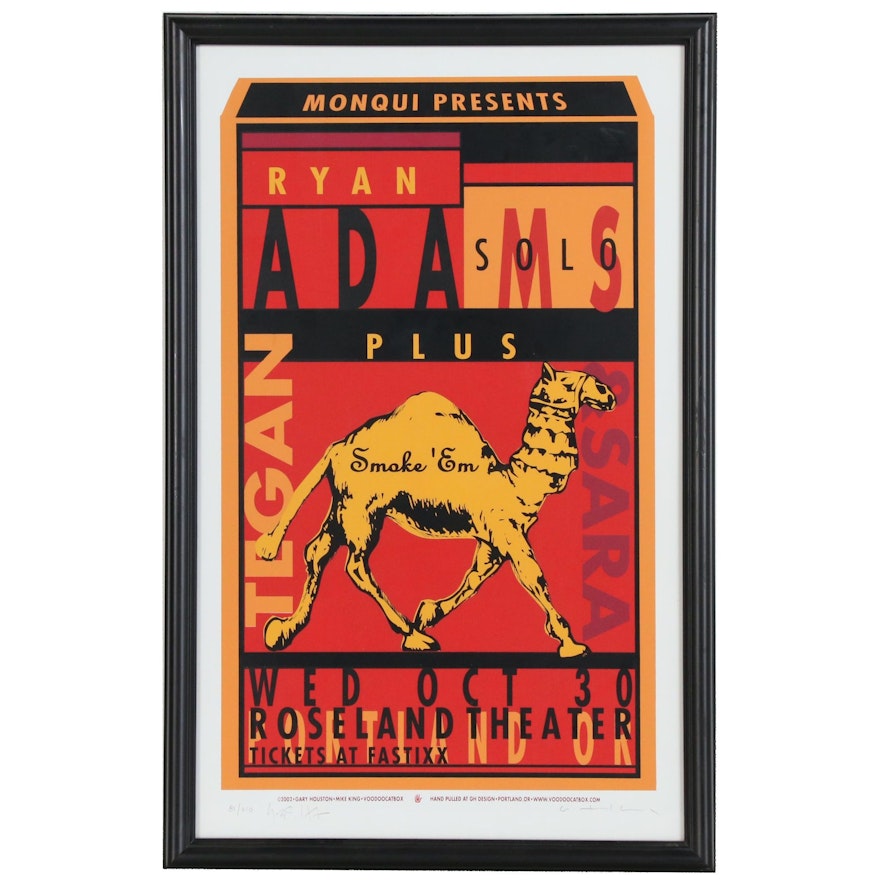 Mike King and Gary Houston Serigraph Poster for Ryan Adams at Roseland Theater