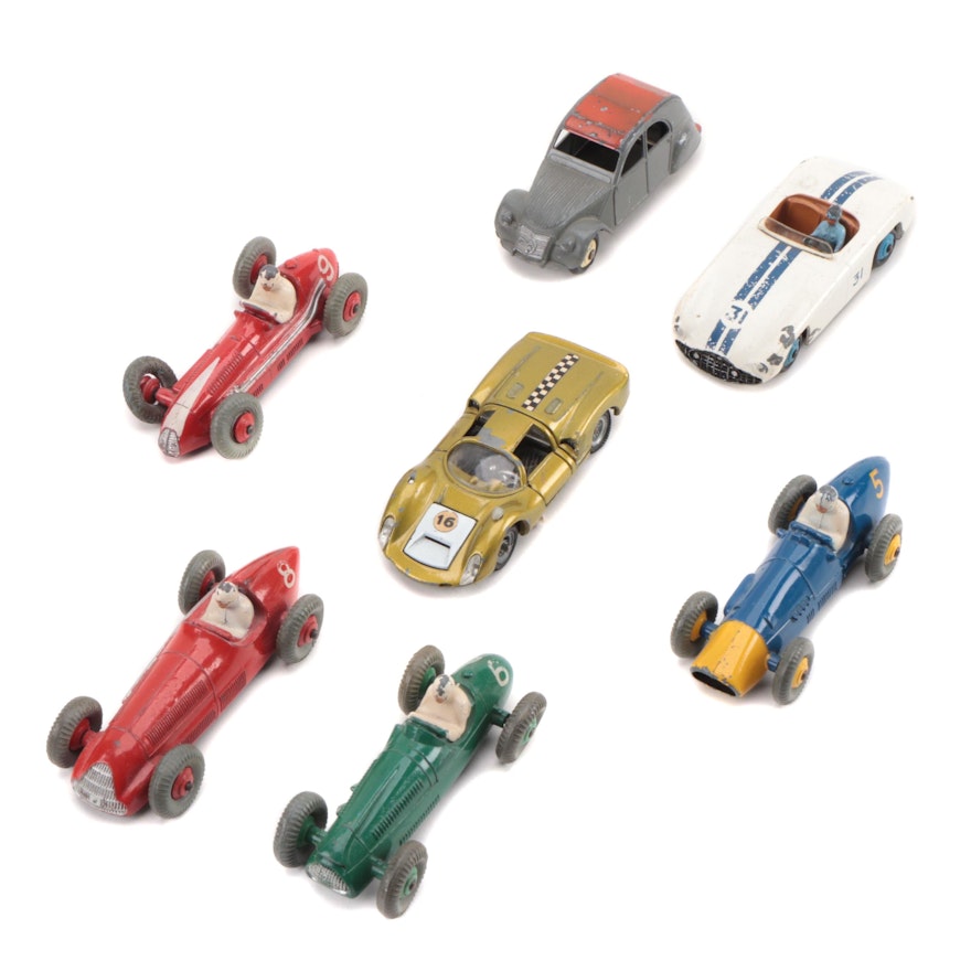 Dinky and Mebetoys Diecast Auto Racing Model Cars, Mid-20th Century