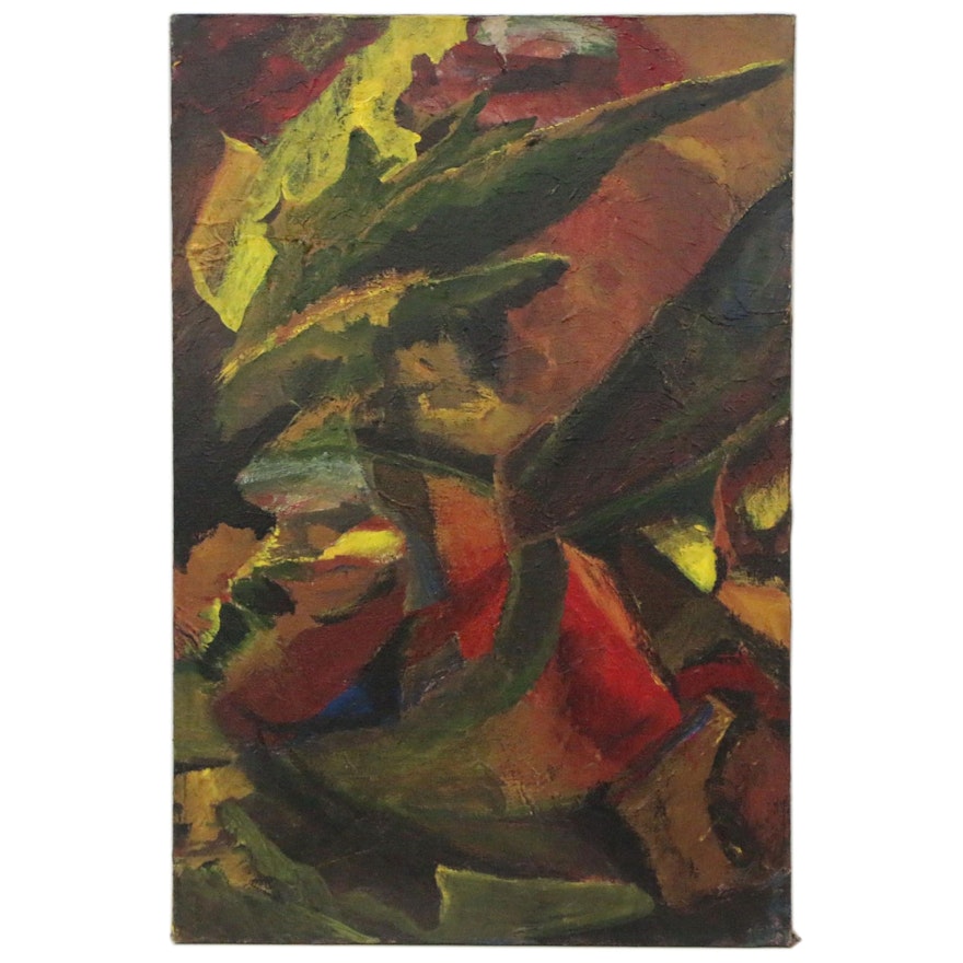 Abstract Oil Painting, Mid to Late 20th Century