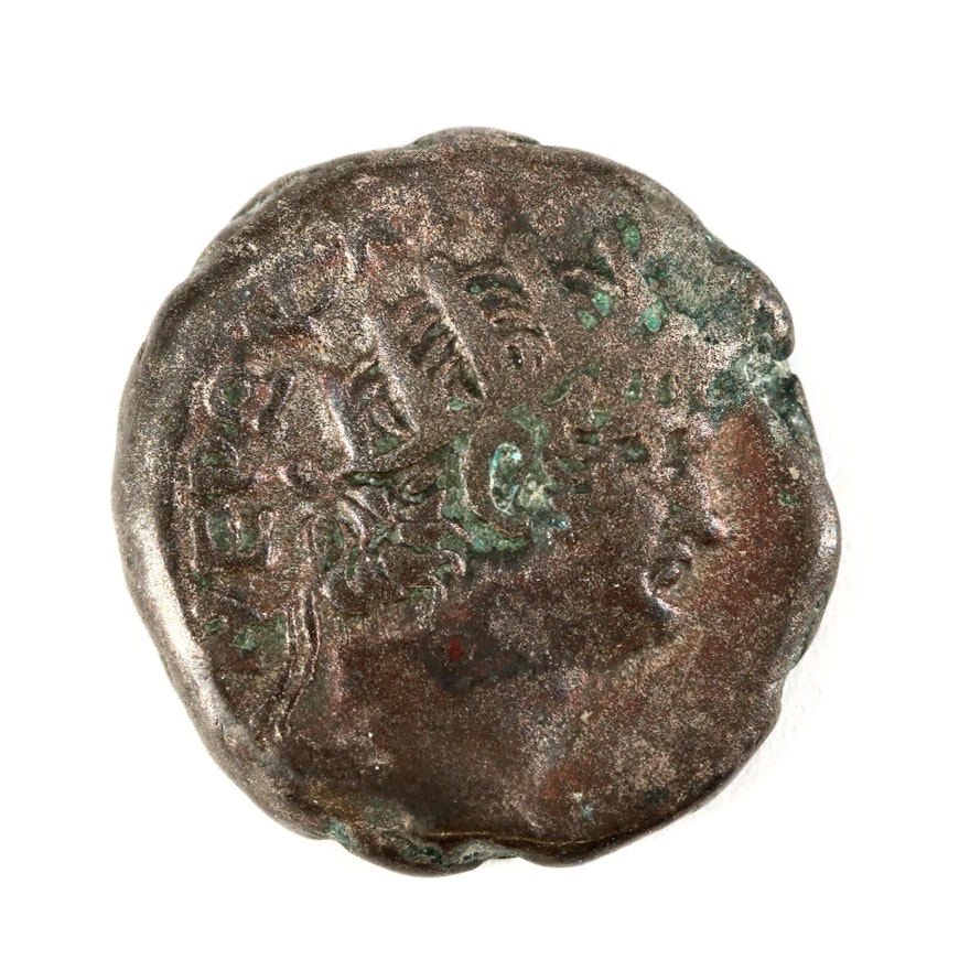 Ancient Roman Egypt, Alexandria Billon Tetradrachm Coin of Nero, ca. 64 A.D.