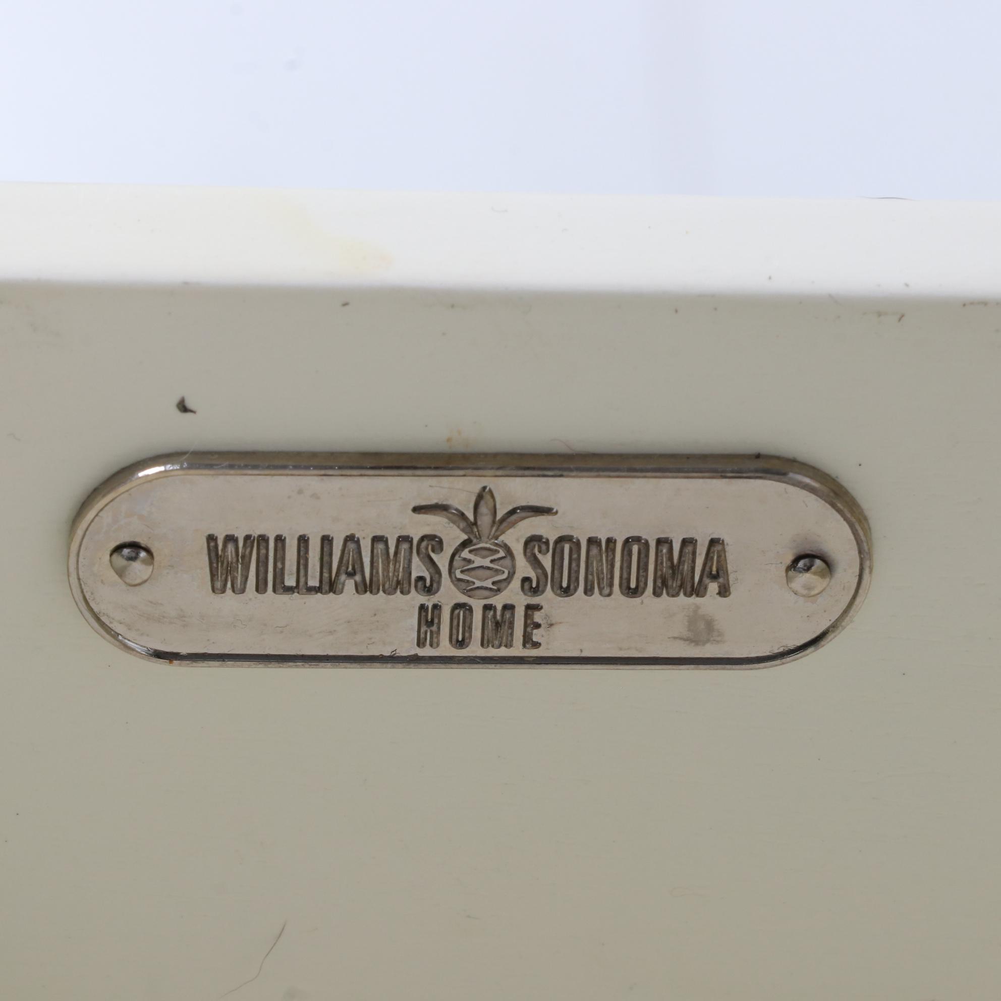 Williams-Sonoma "Hampstead" White Lacquer Marble Top Nightstand