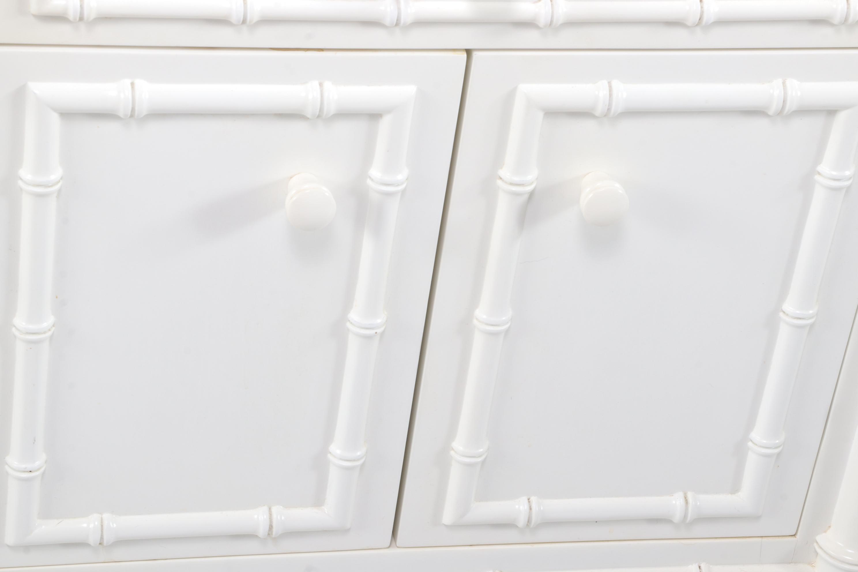 Williams-Sonoma "Hampstead" White Lacquer Marble Top Nightstand