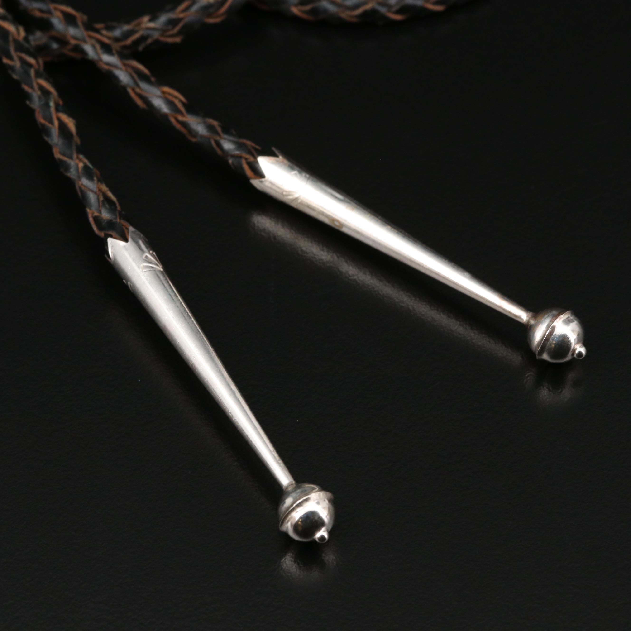 Sterling Silver Bolo Ties with Turquoise and Coral