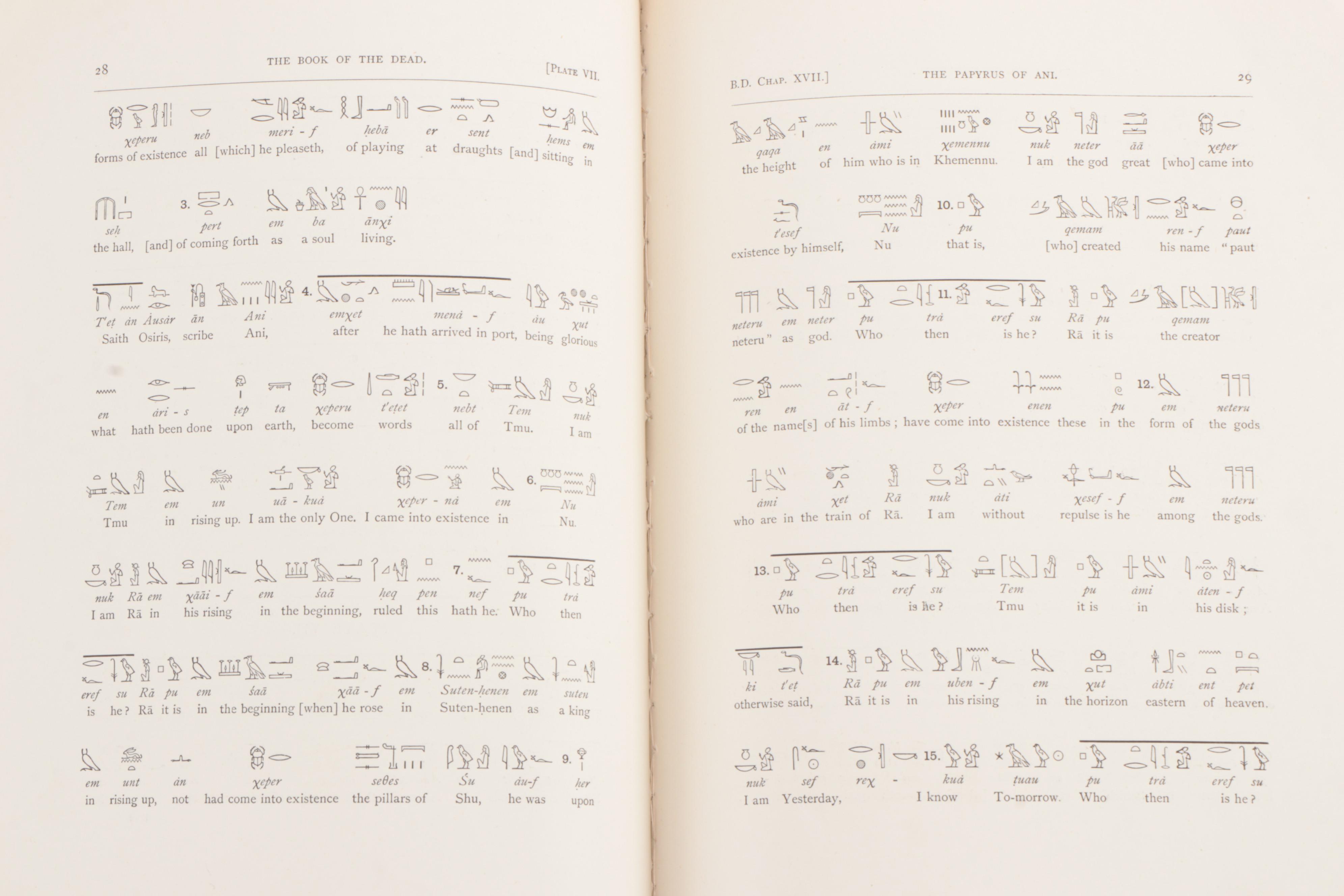 1895 First Edition "The Book of the Dead: The Papyrus of Ani" by E.A. Wallis