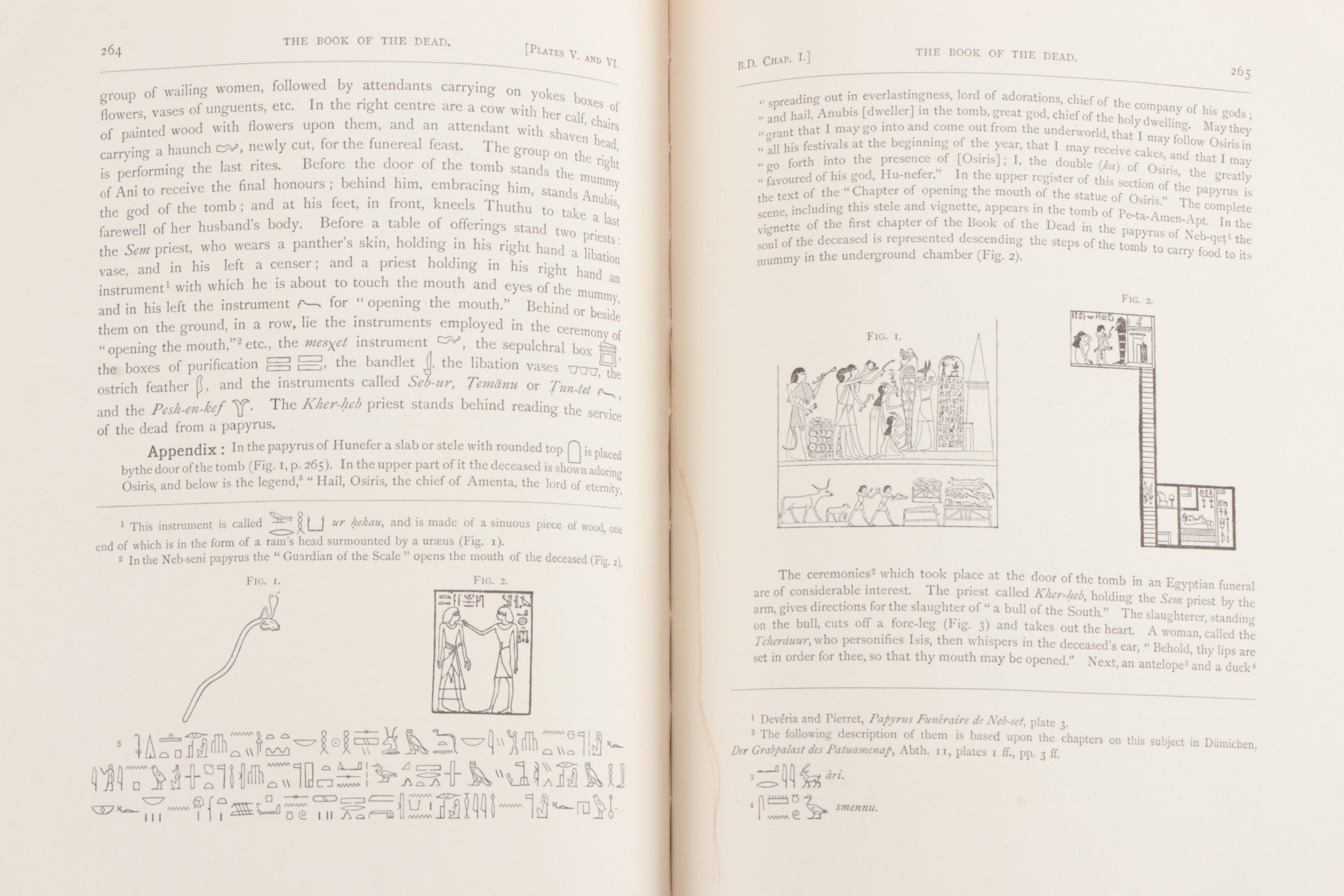 1895 First Edition "The Book of the Dead: The Papyrus of Ani" by E.A. Wallis