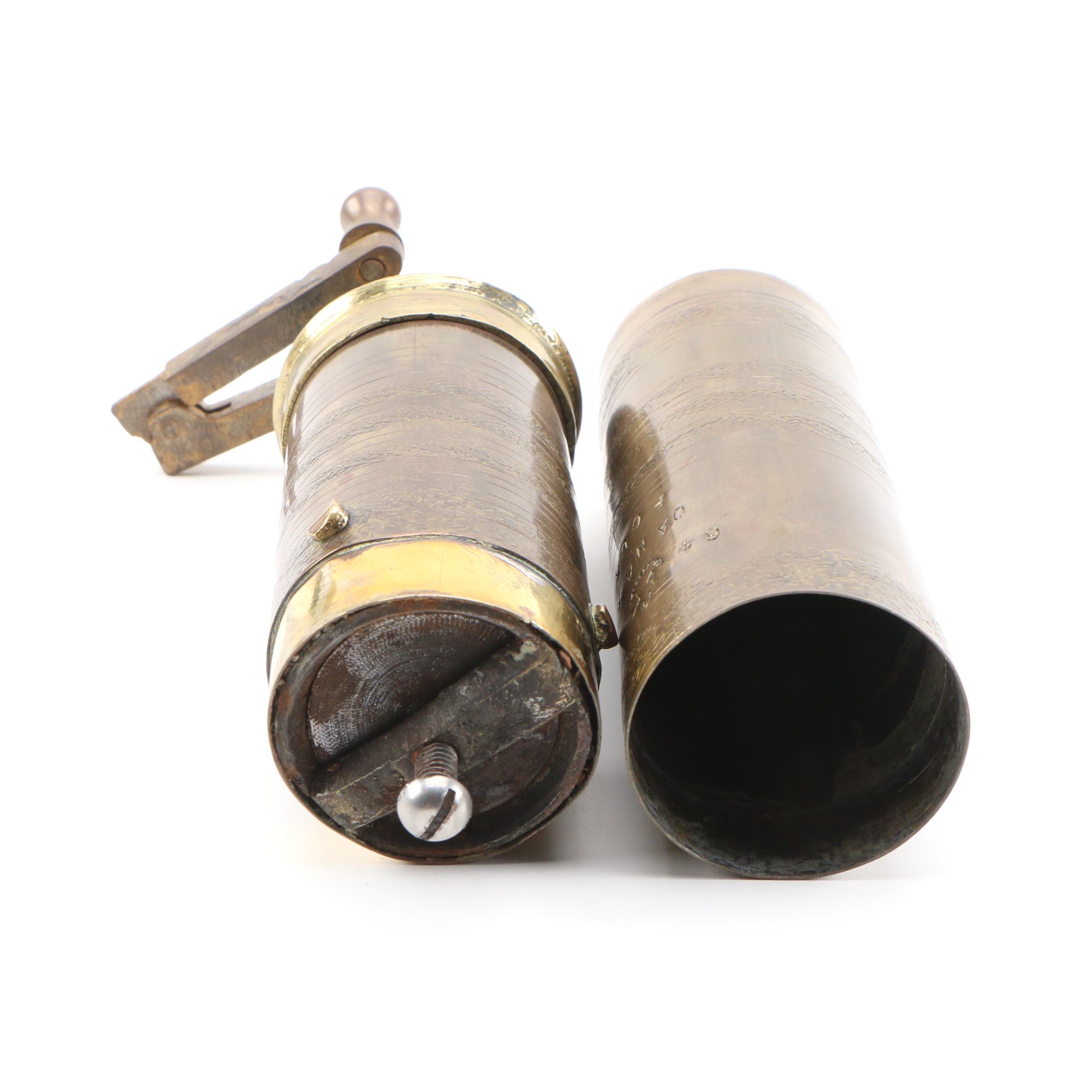 Metal and Turned Wood Pepper Mills