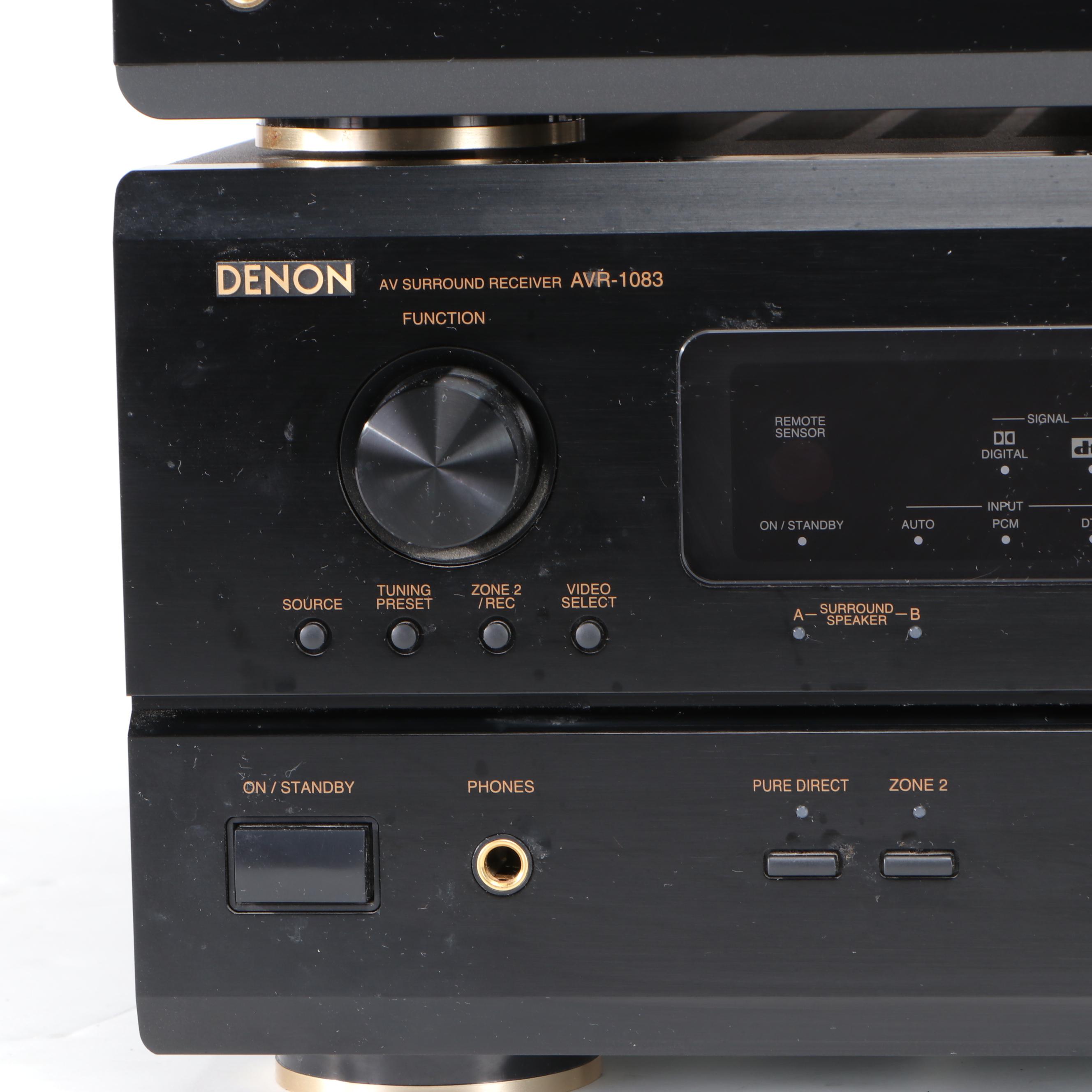 Denon 5 Disc CD Player and Receiver with Sony Blu-Ray DVD Player