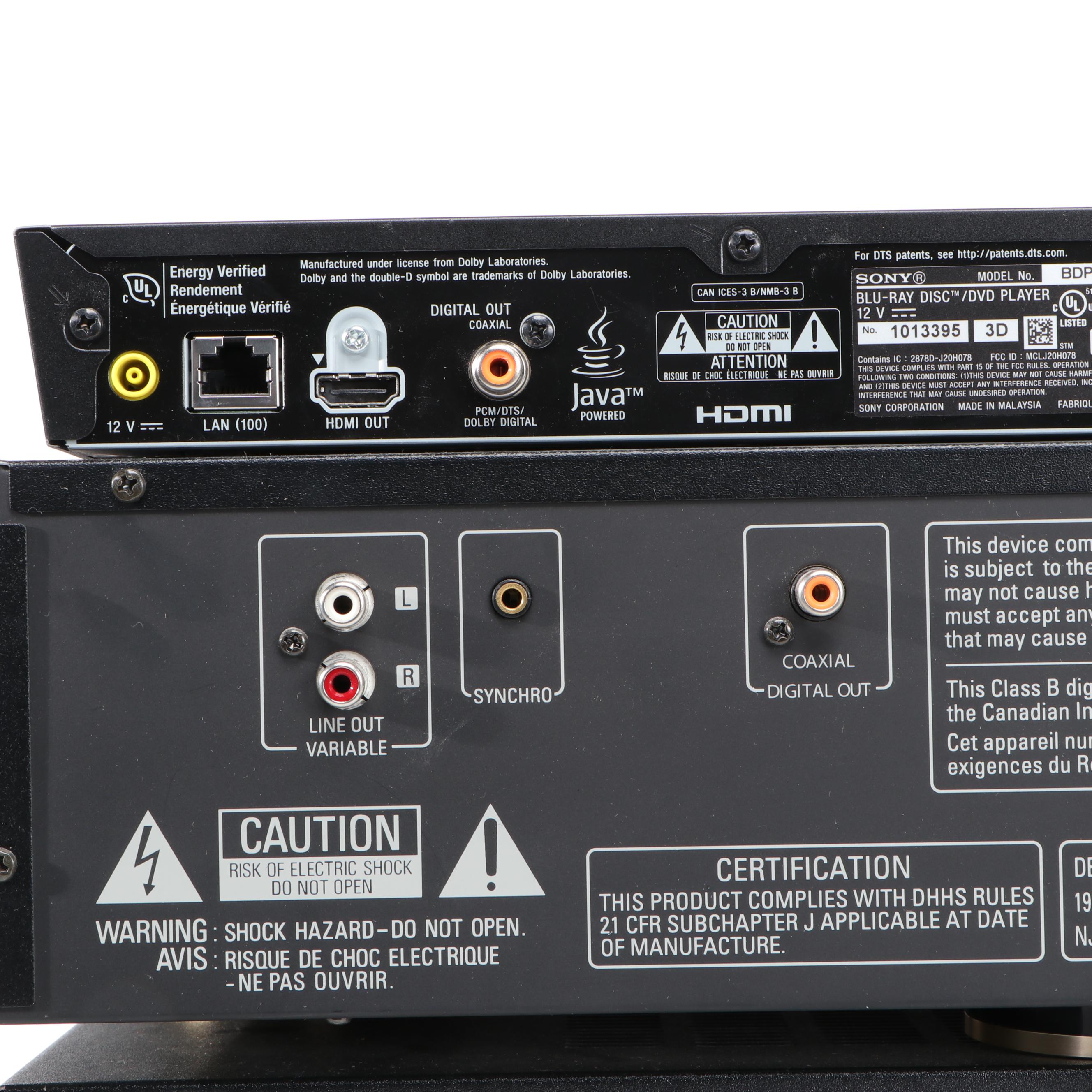 Denon 5 Disc CD Player and Receiver with Sony Blu-Ray DVD Player