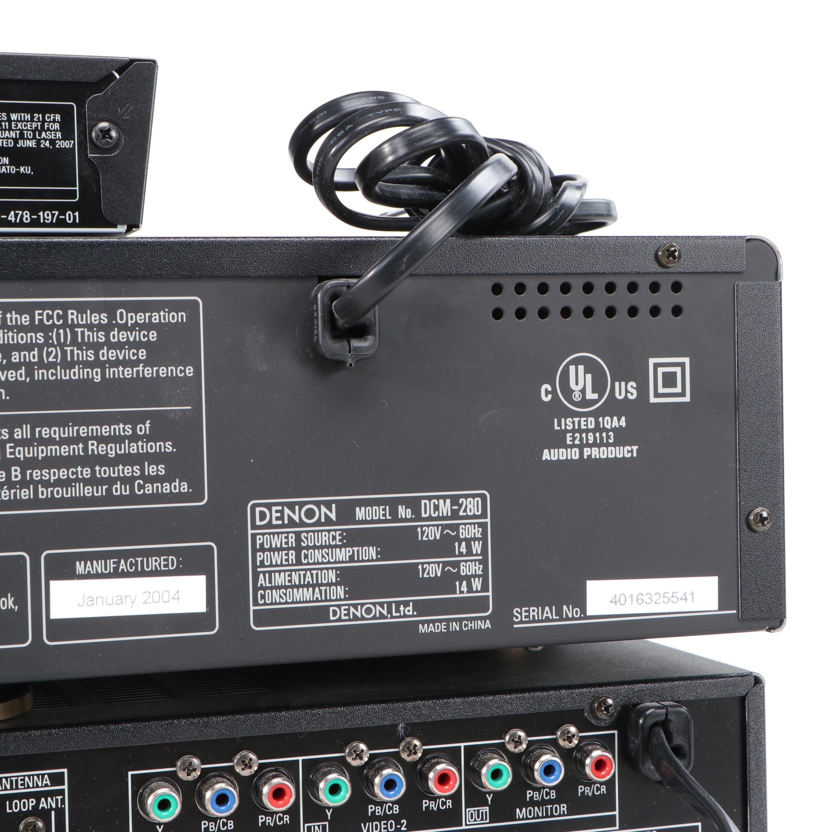 Denon 5 Disc CD Player and Receiver with Sony Blu-Ray DVD Player