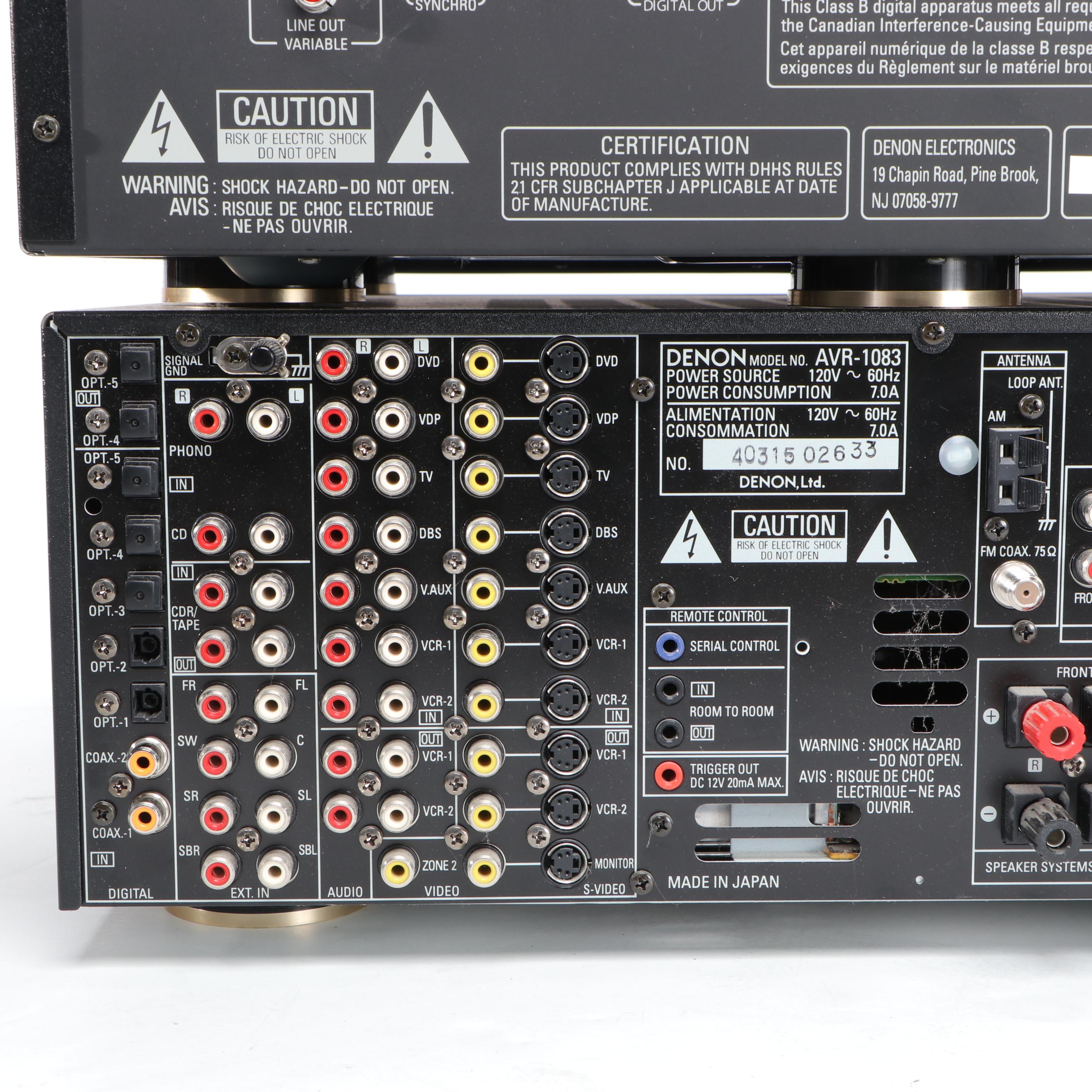 Denon 5 Disc CD Player and Receiver with Sony Blu-Ray DVD Player