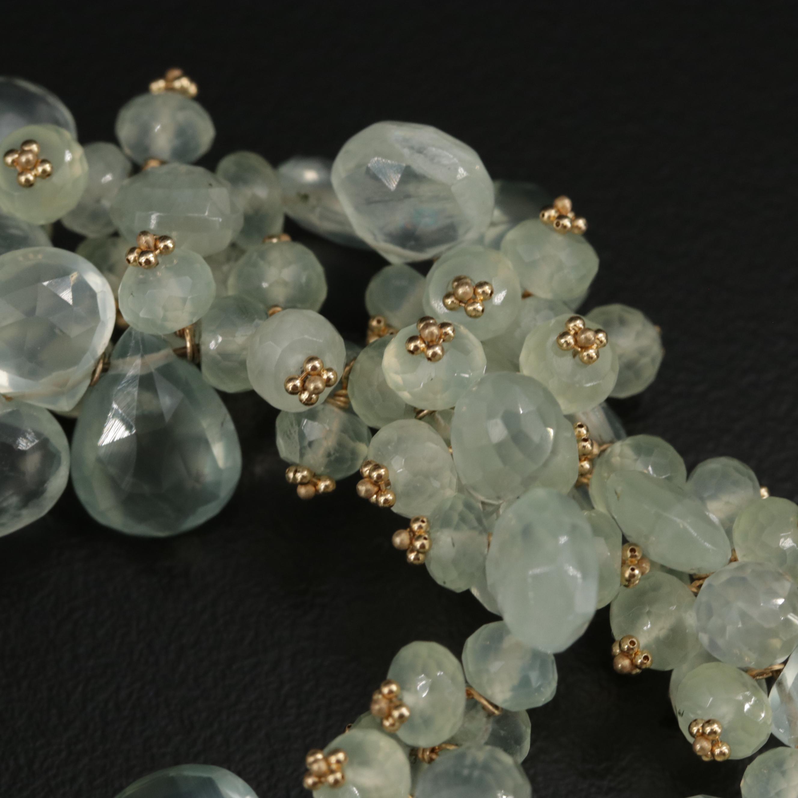 Joanne Daley 14K Gold Beaded Prehnite Necklace