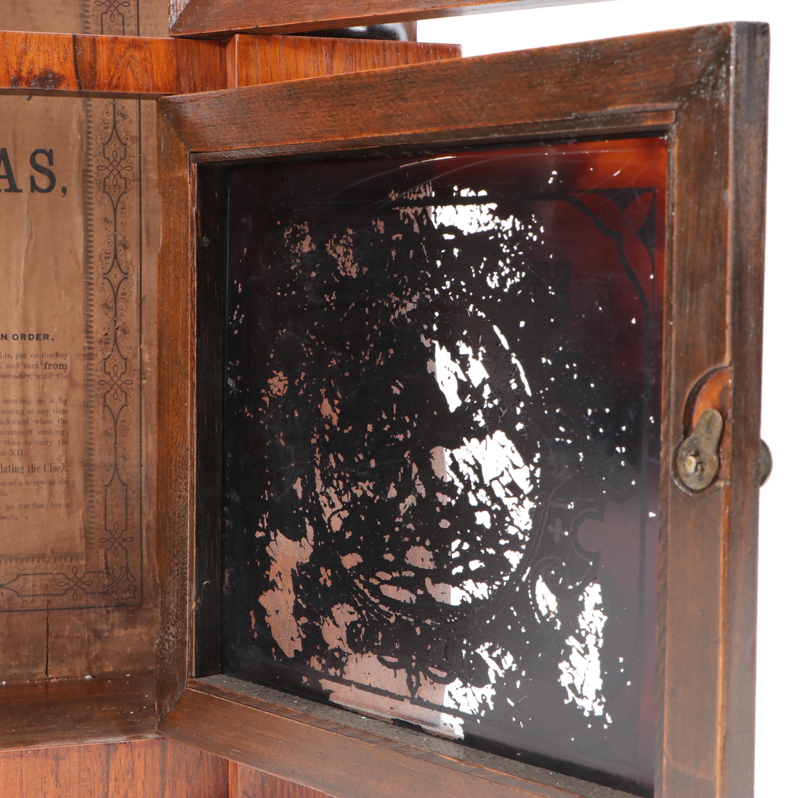 Seth Thomas 8 Day Pillar Mantel Clock with Reverse Glass Painting