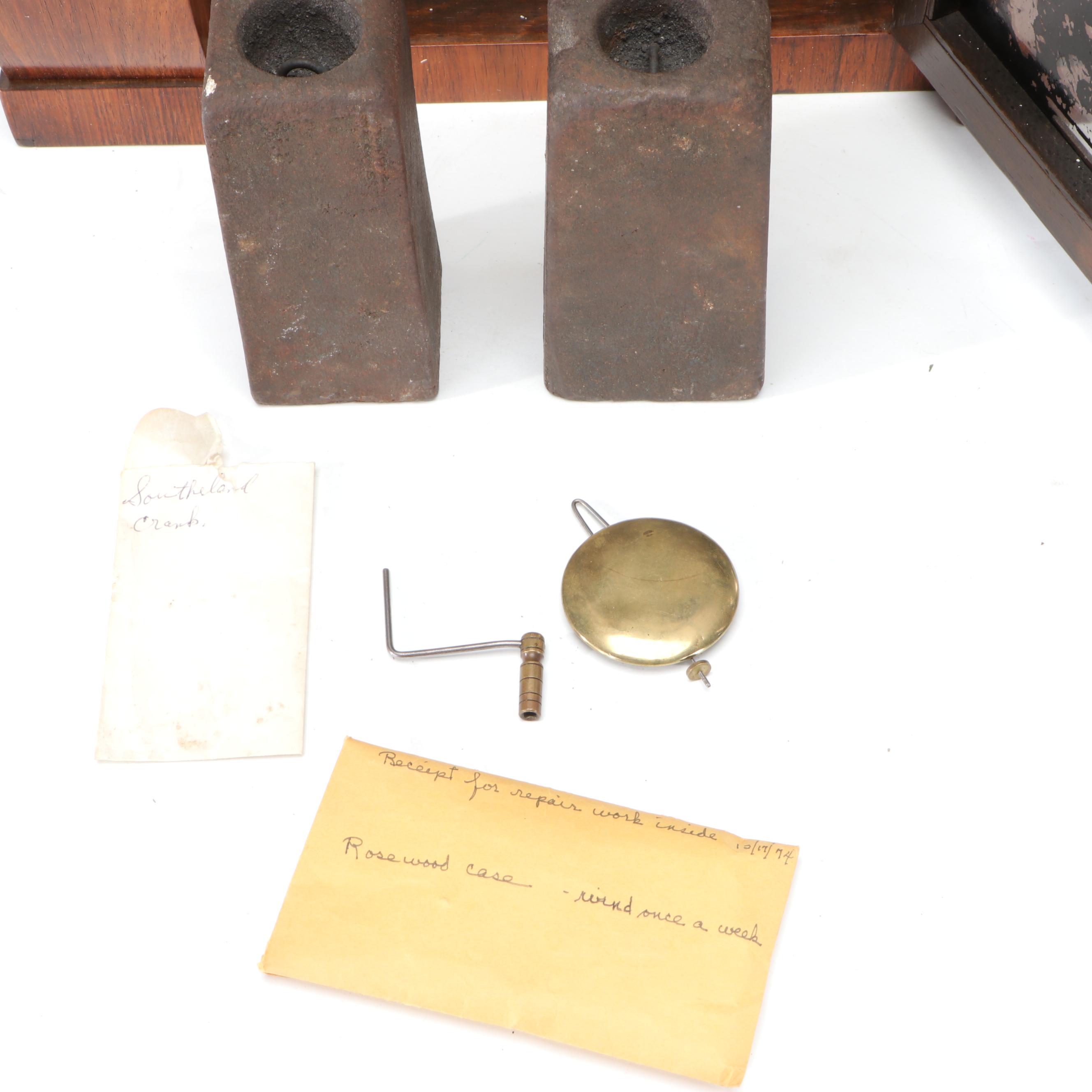 Seth Thomas 8 Day Pillar Mantel Clock with Reverse Glass Painting