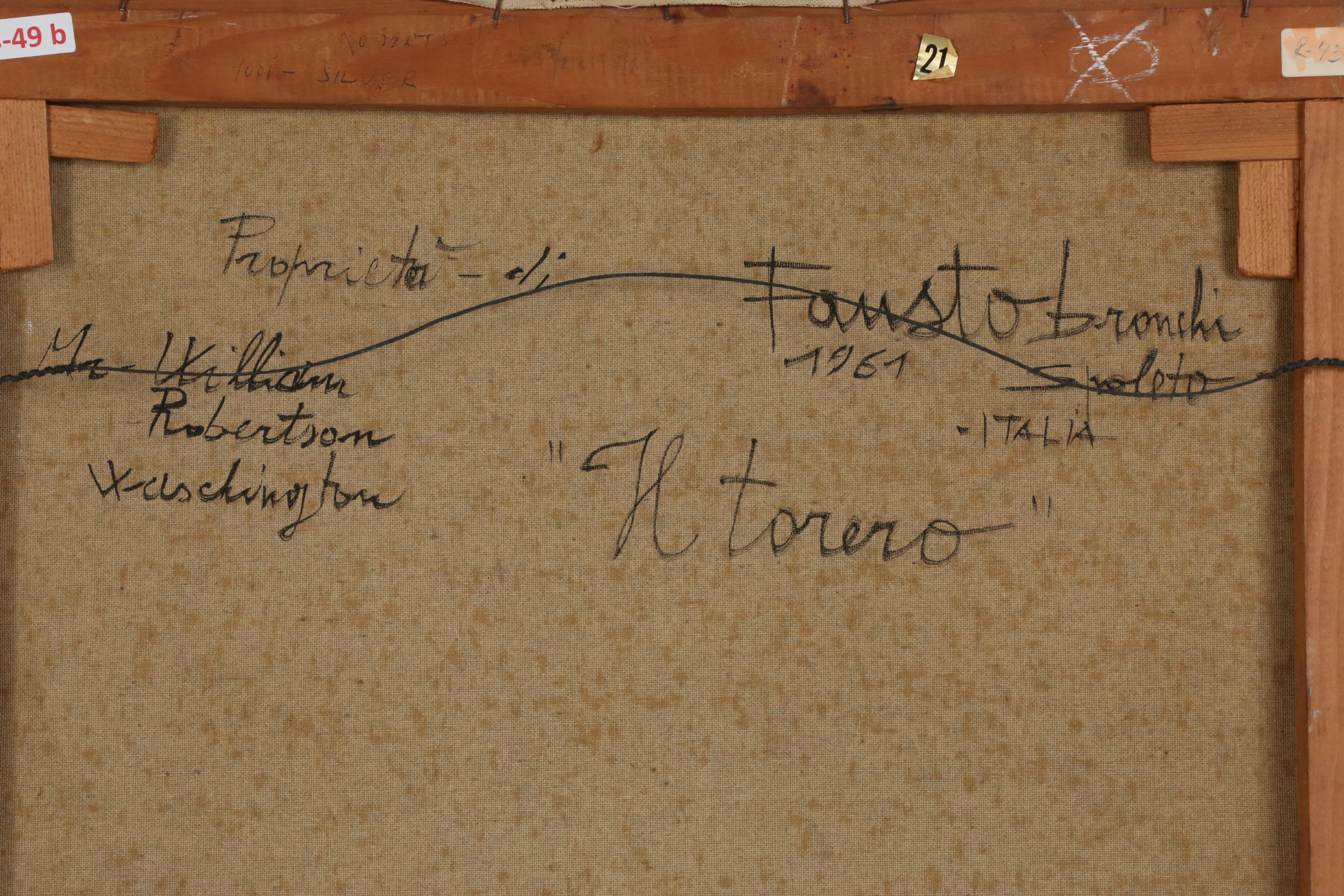 Fausto Bronchi Abstract Oil Painting "Il Torero", 1961