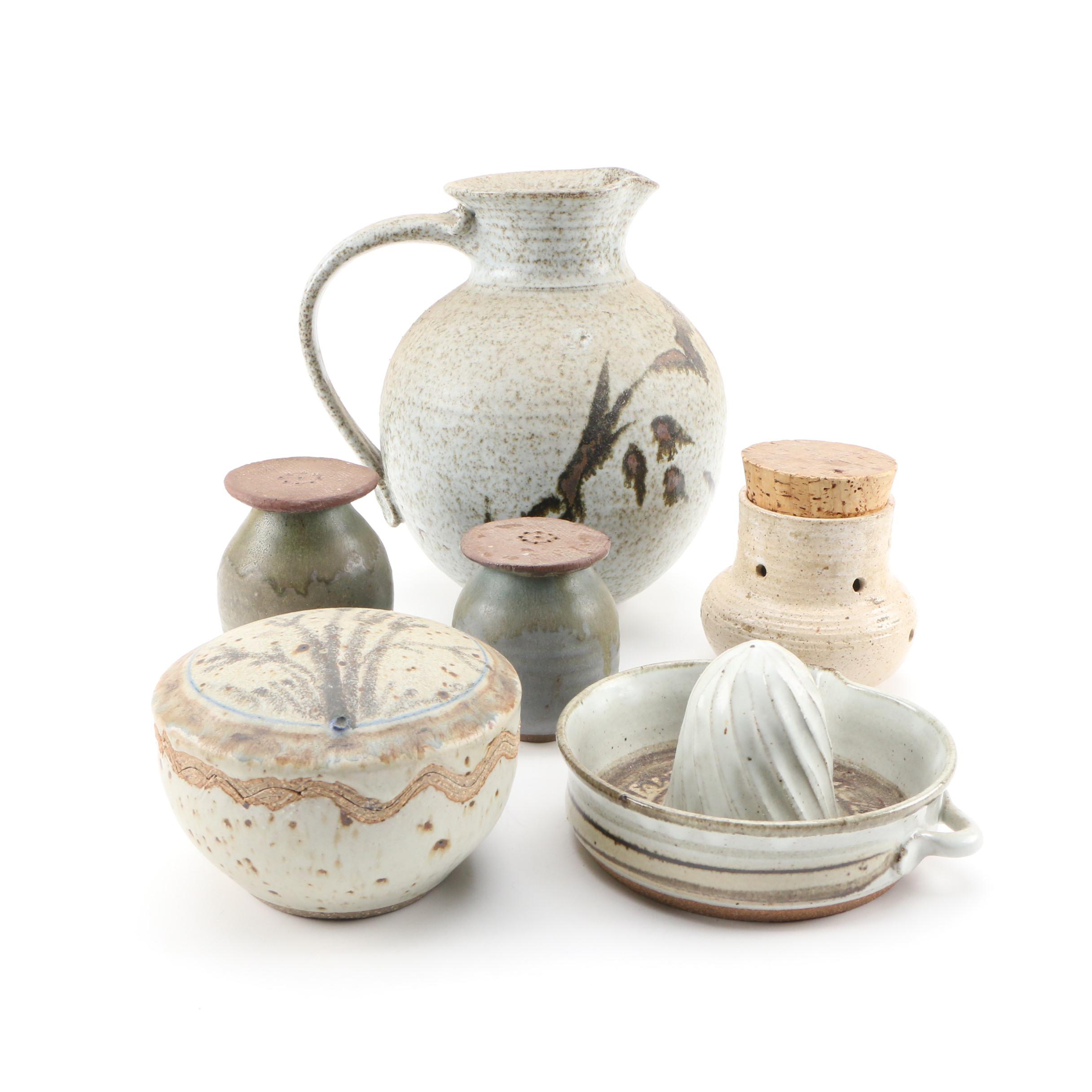 Schmidt and Other Studio Pottery Serveware and Table Accessories