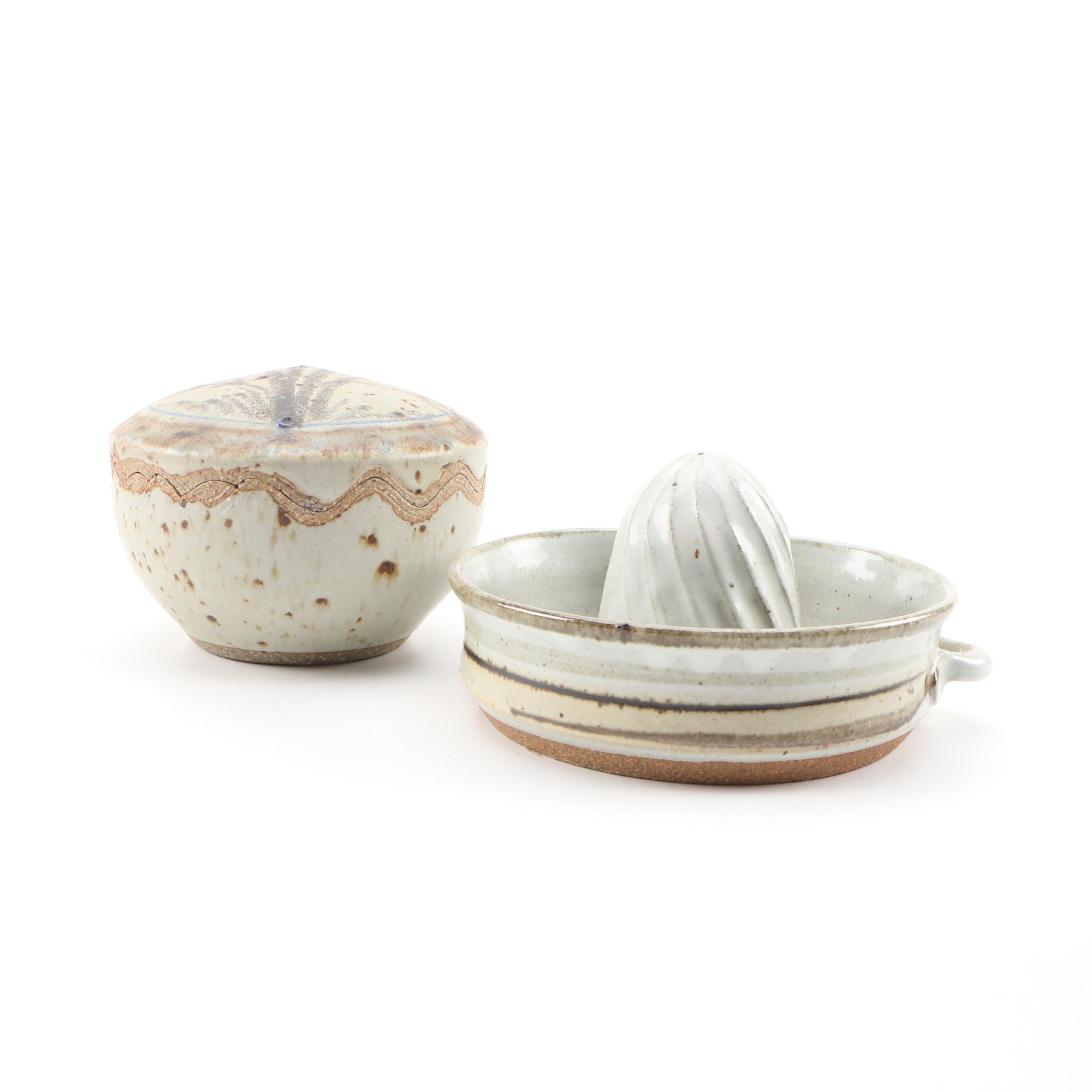 Schmidt and Other Studio Pottery Serveware and Table Accessories