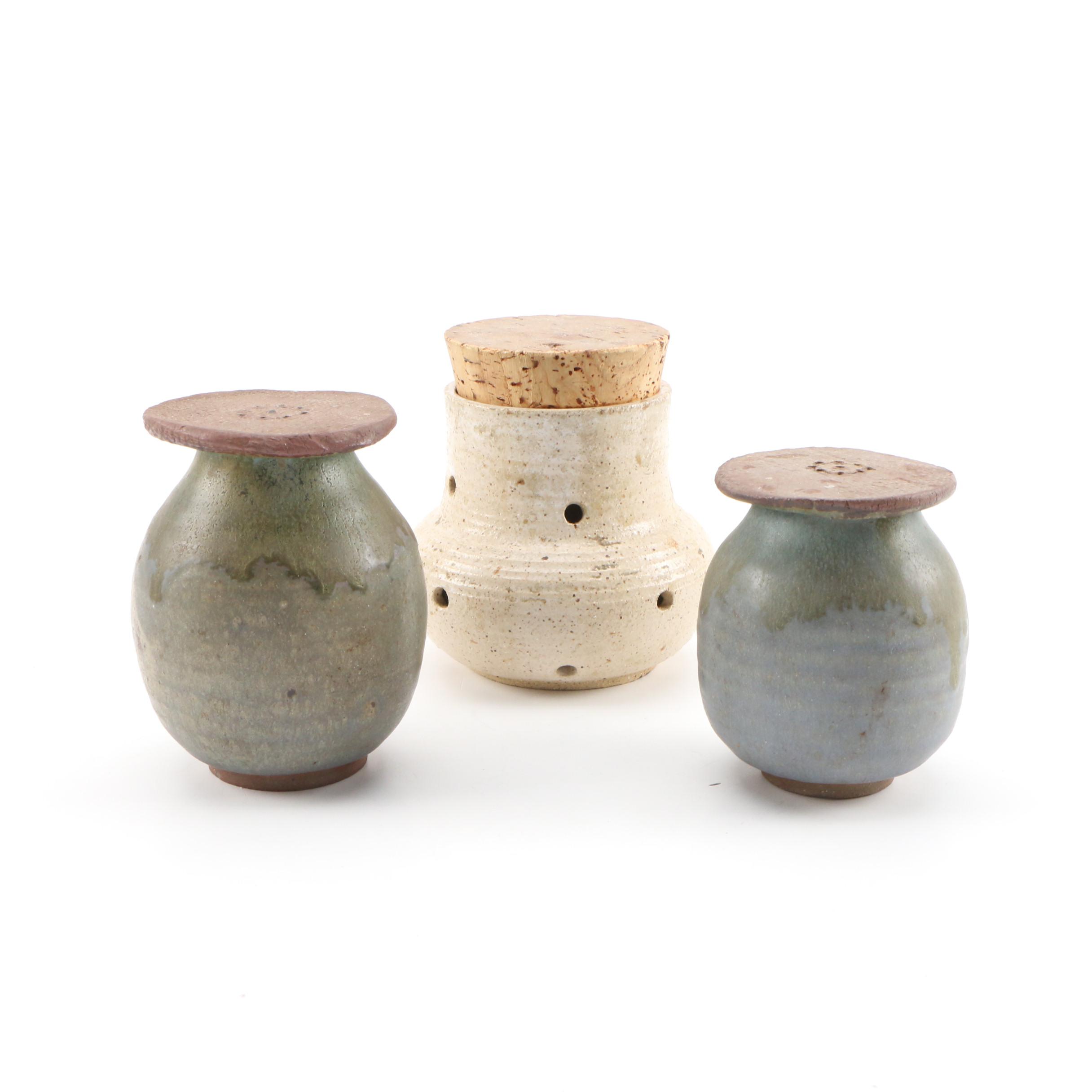 Schmidt and Other Studio Pottery Serveware and Table Accessories