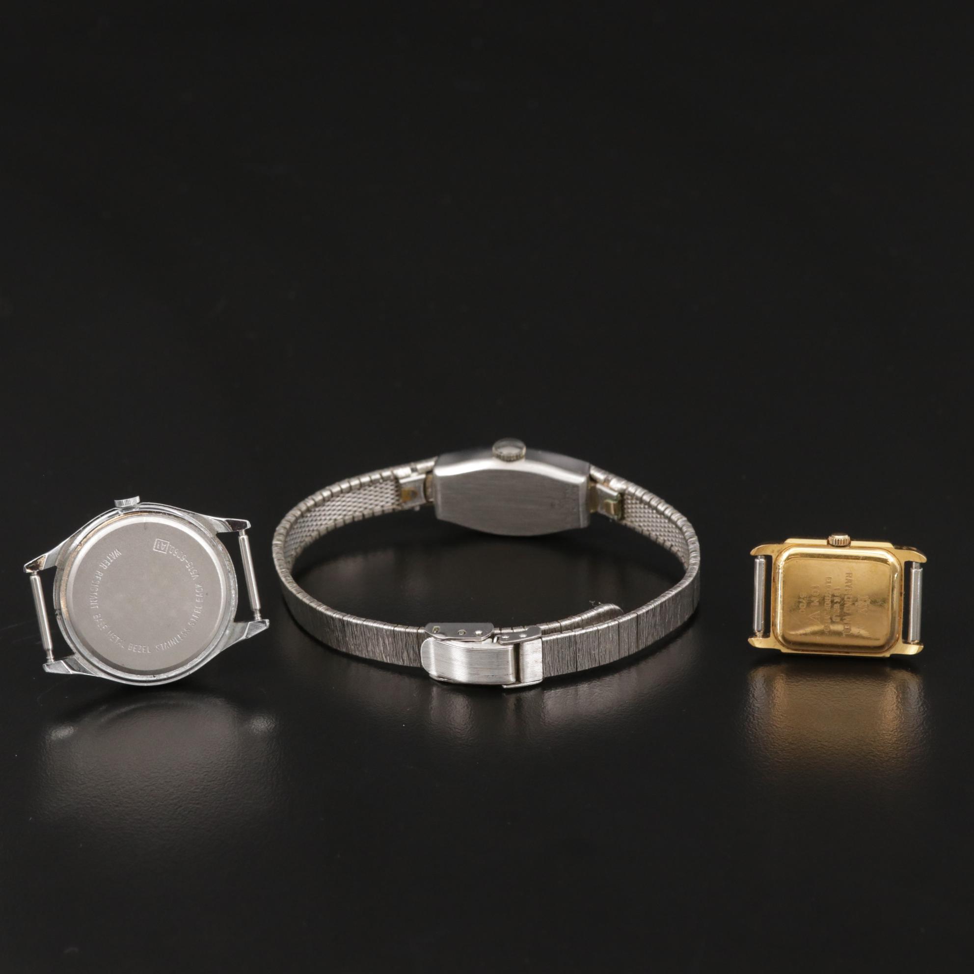 Wittnauer Diamond Dial Watch with Lorus Mickey Mouse and Raymond Weil Watch