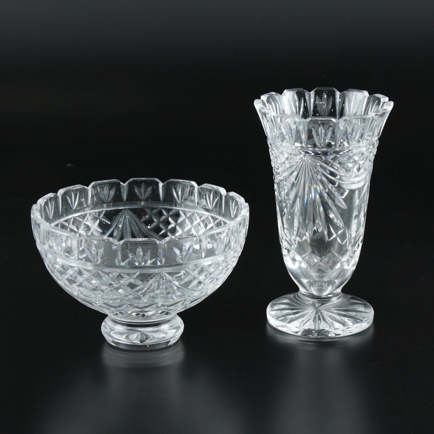 Waterford Crystal "Penrose" Vase and Centerpiece Bowl