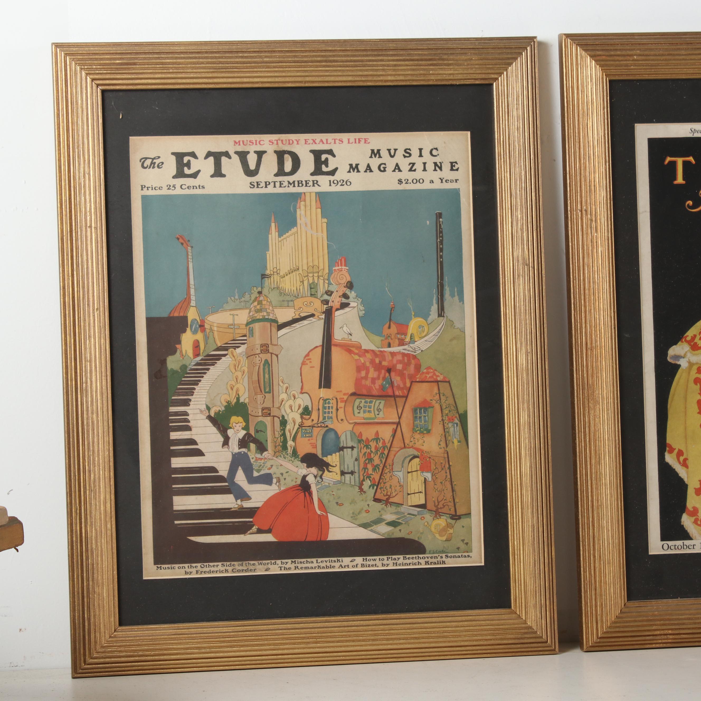 Framed "The Etude" Music Magazine Covers, 1920s-1930s