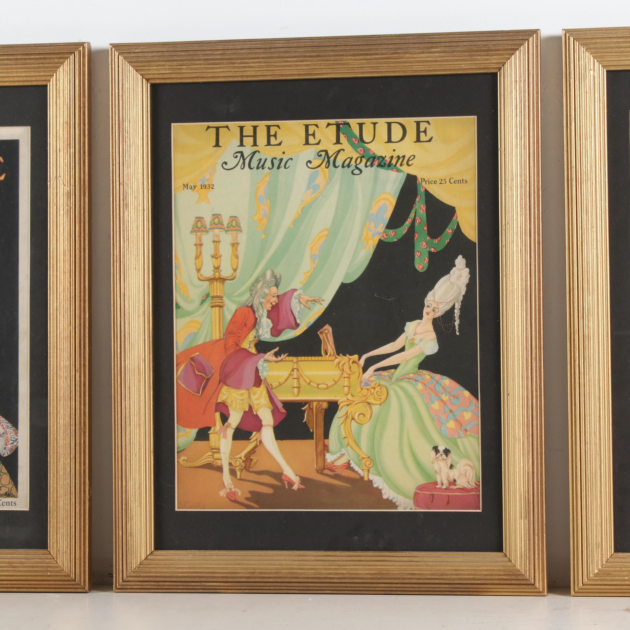 Framed "The Etude" Music Magazine Covers, 1920s-1930s