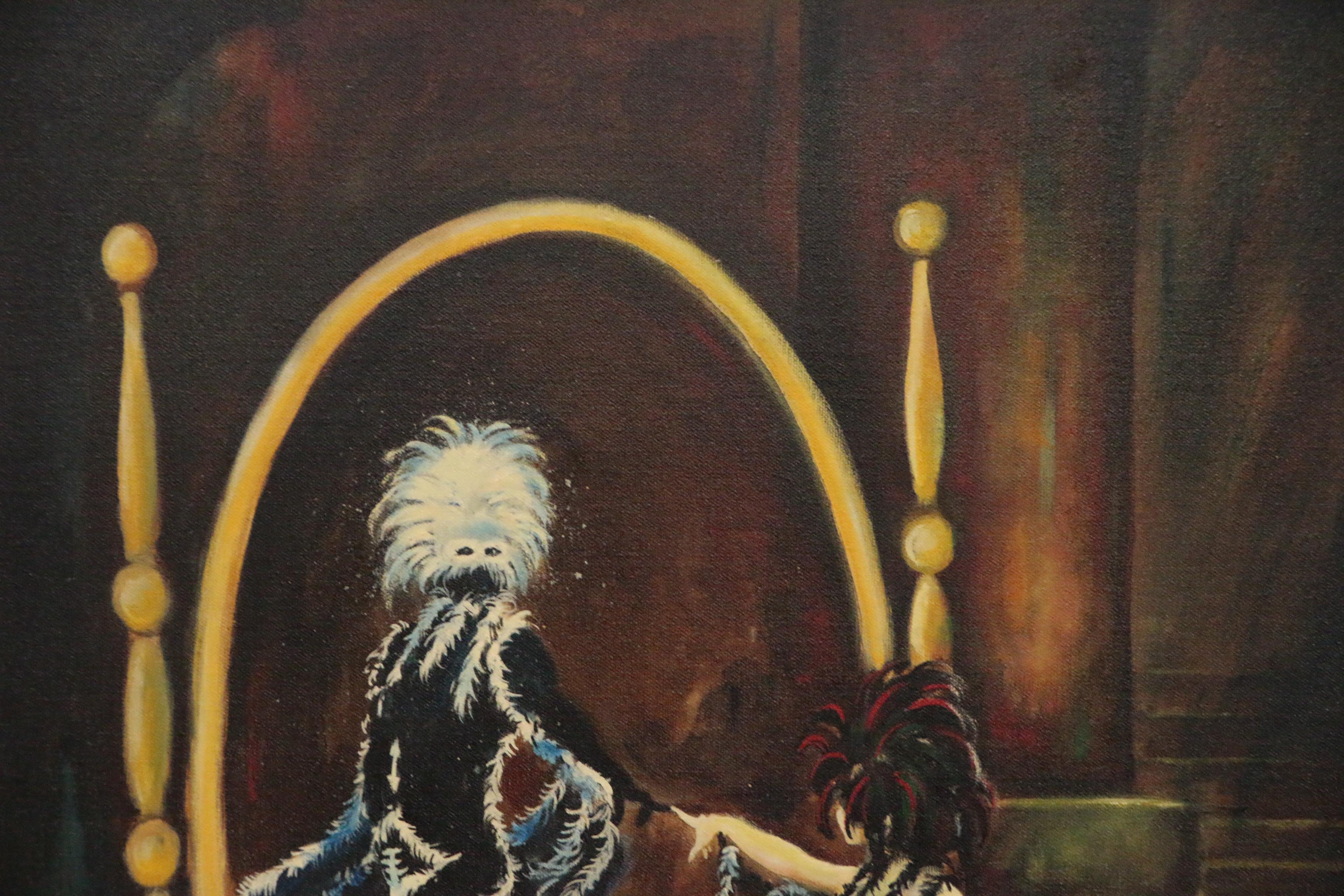 Cathy Hill Fantasy Figure Acrylic Painting, Late 20th Century