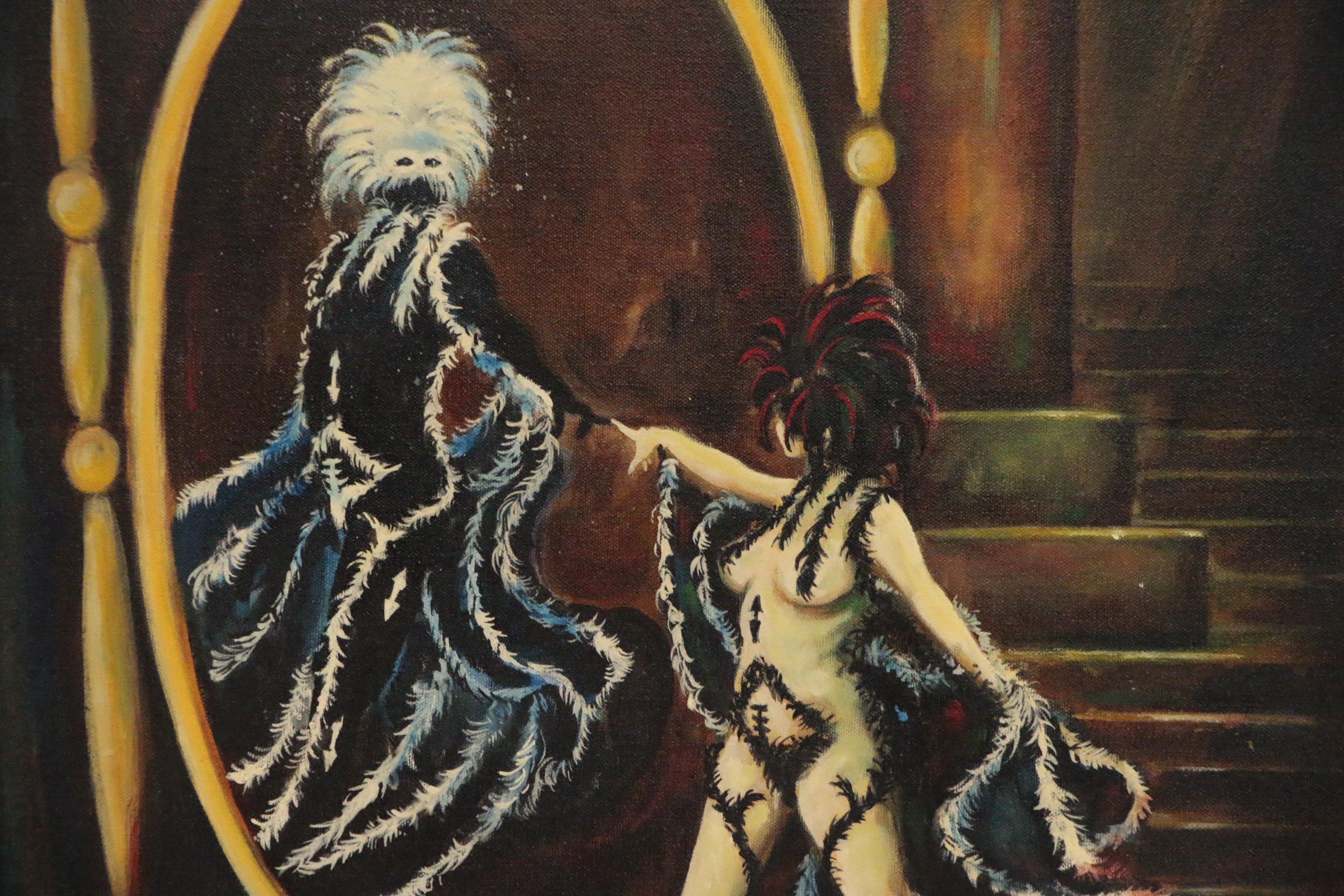 Cathy Hill Fantasy Figure Acrylic Painting, Late 20th Century