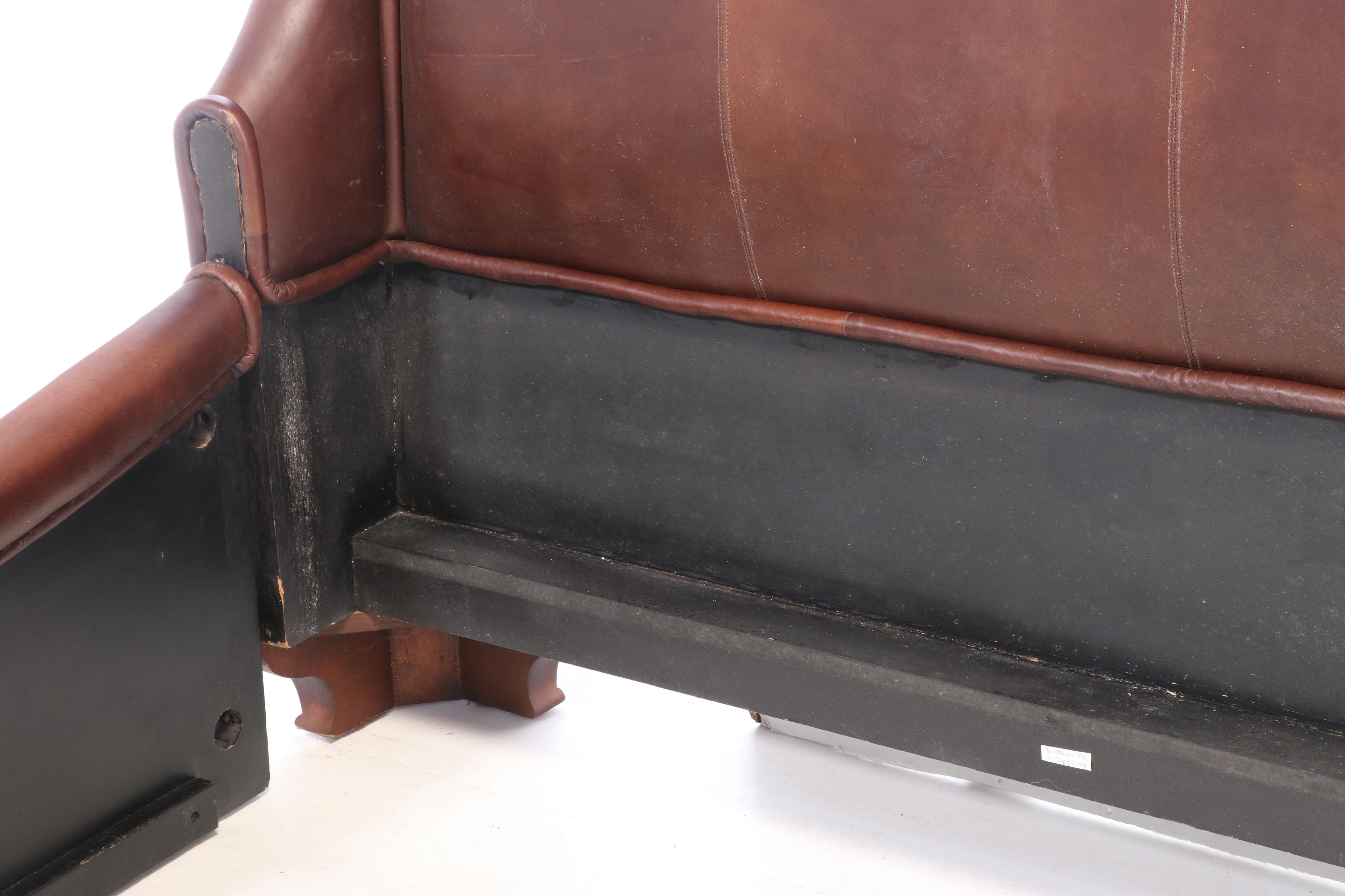 Stanley Furniture Leather Upholstered Queen Sized Bed Frame