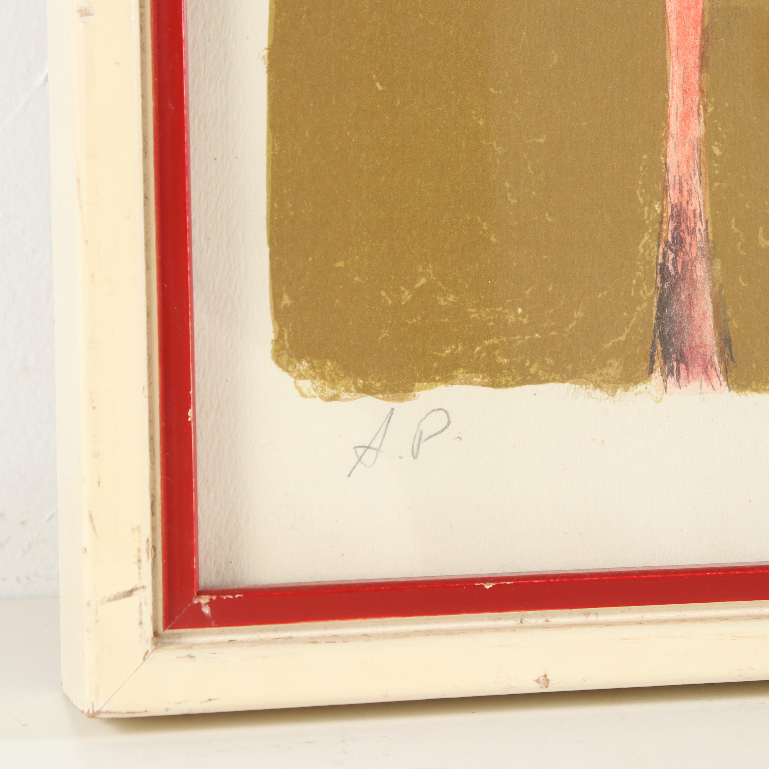 Sami Briss Lithograph of Red Horse