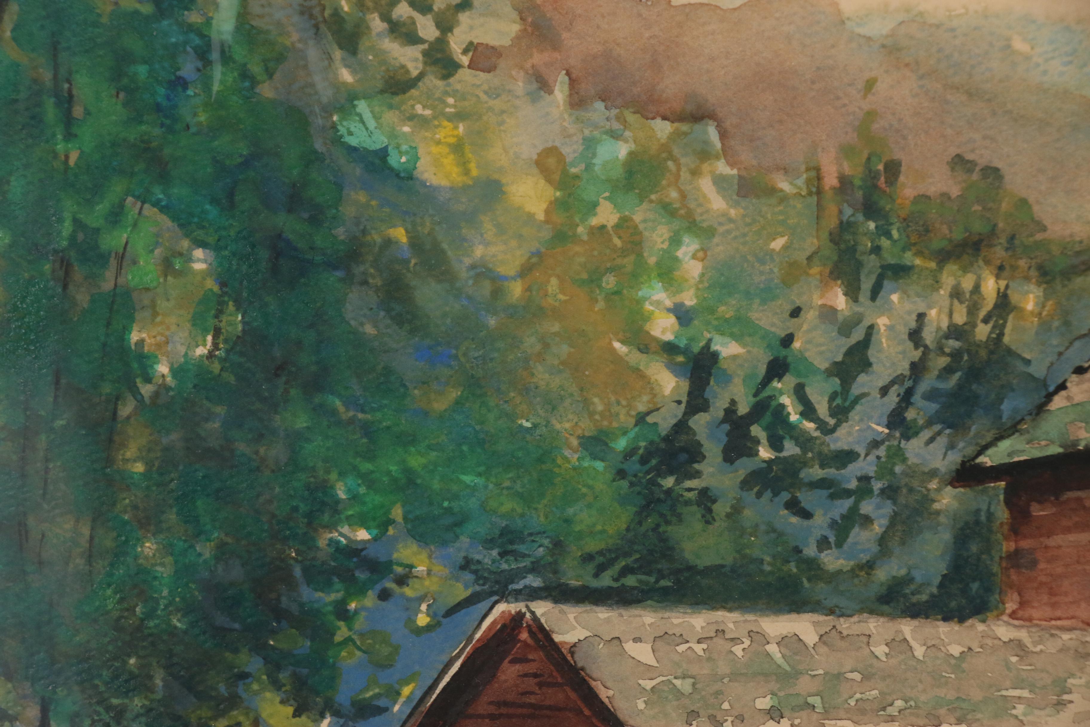 J. Saylor Watercolor Painting of Country Store, 1977