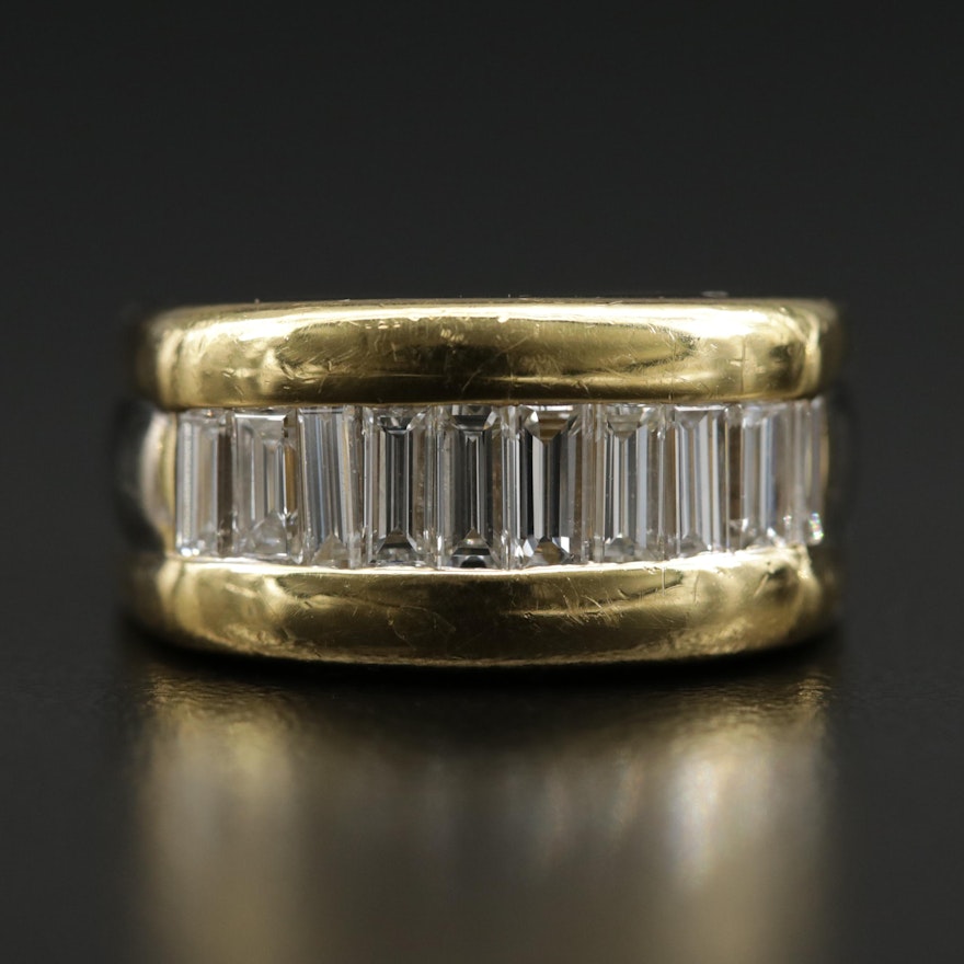 18K Yellow Gold 1.25 CTW Diamond Ring with White Gold Accents