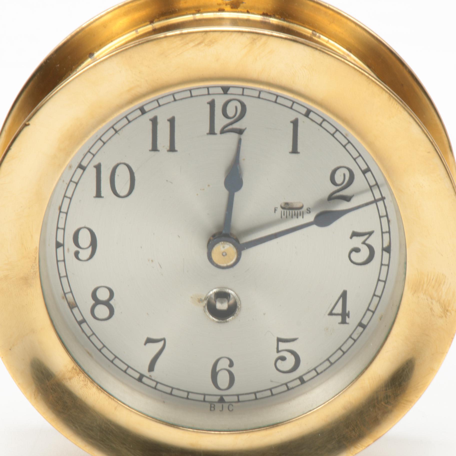 BJC Brass Ship's Clock, 20th Century