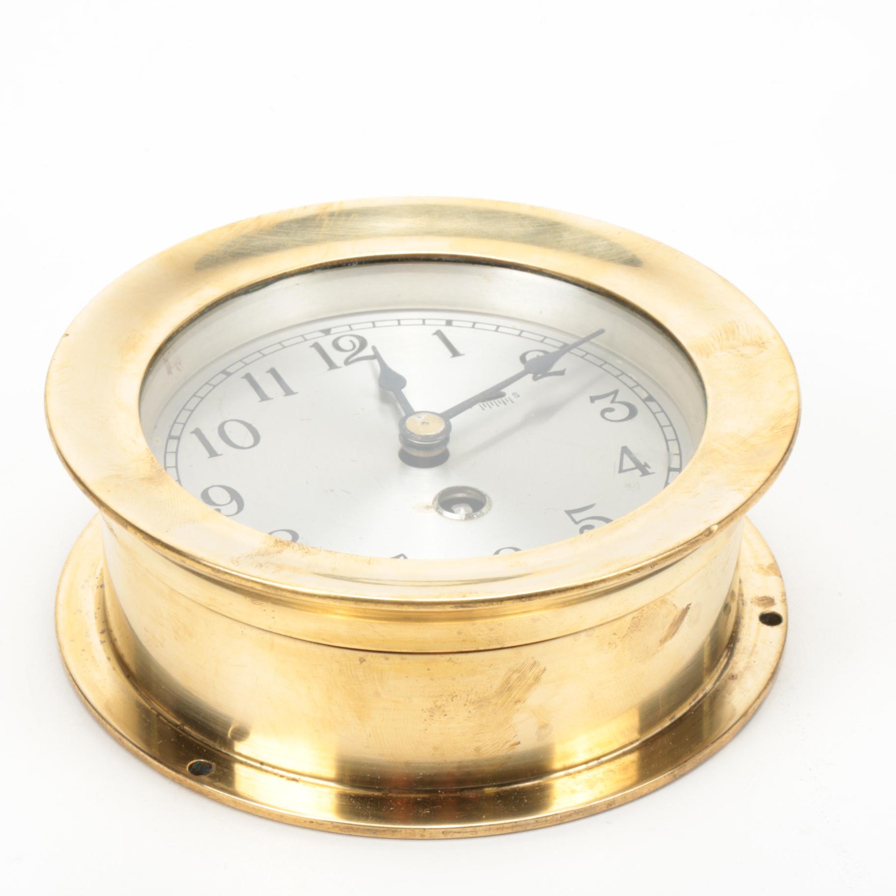 BJC Brass Ship's Clock, 20th Century