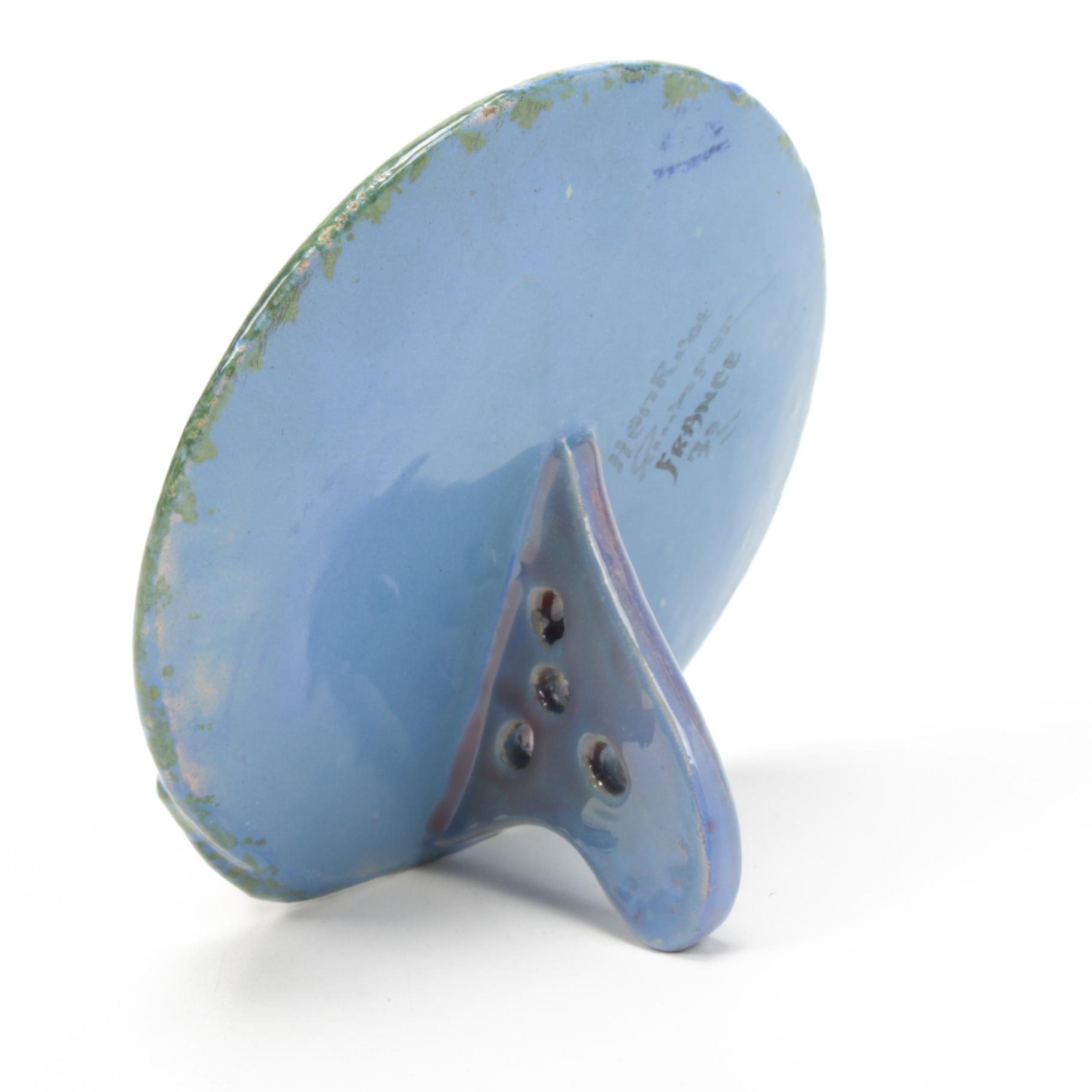 Henriot Quimper Faience Porcelain Pocket Watch Holder, Early 20th Century